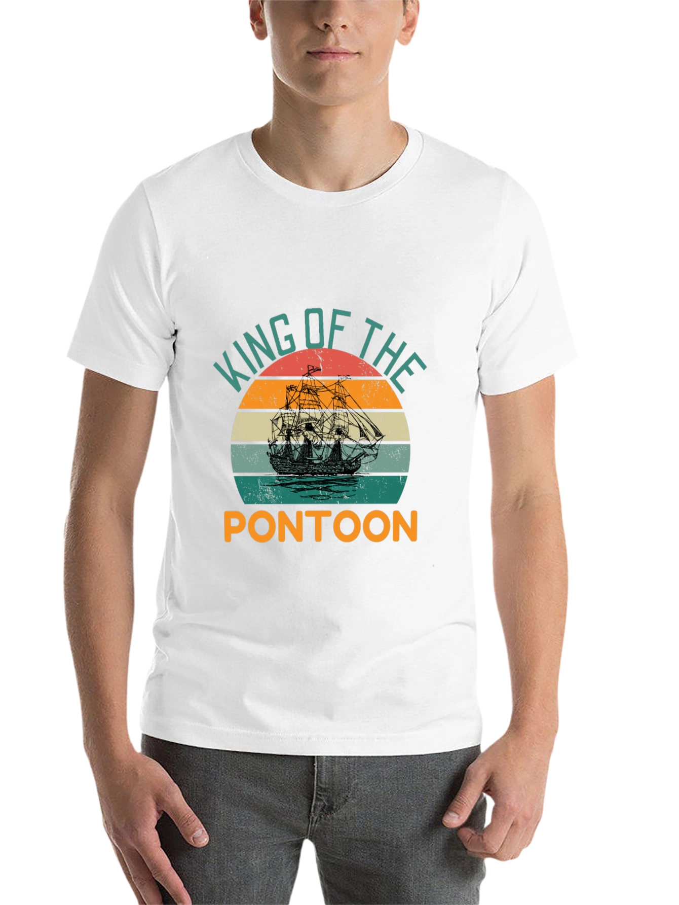Black King of the Pontoon Graphic T-Shirt view 14