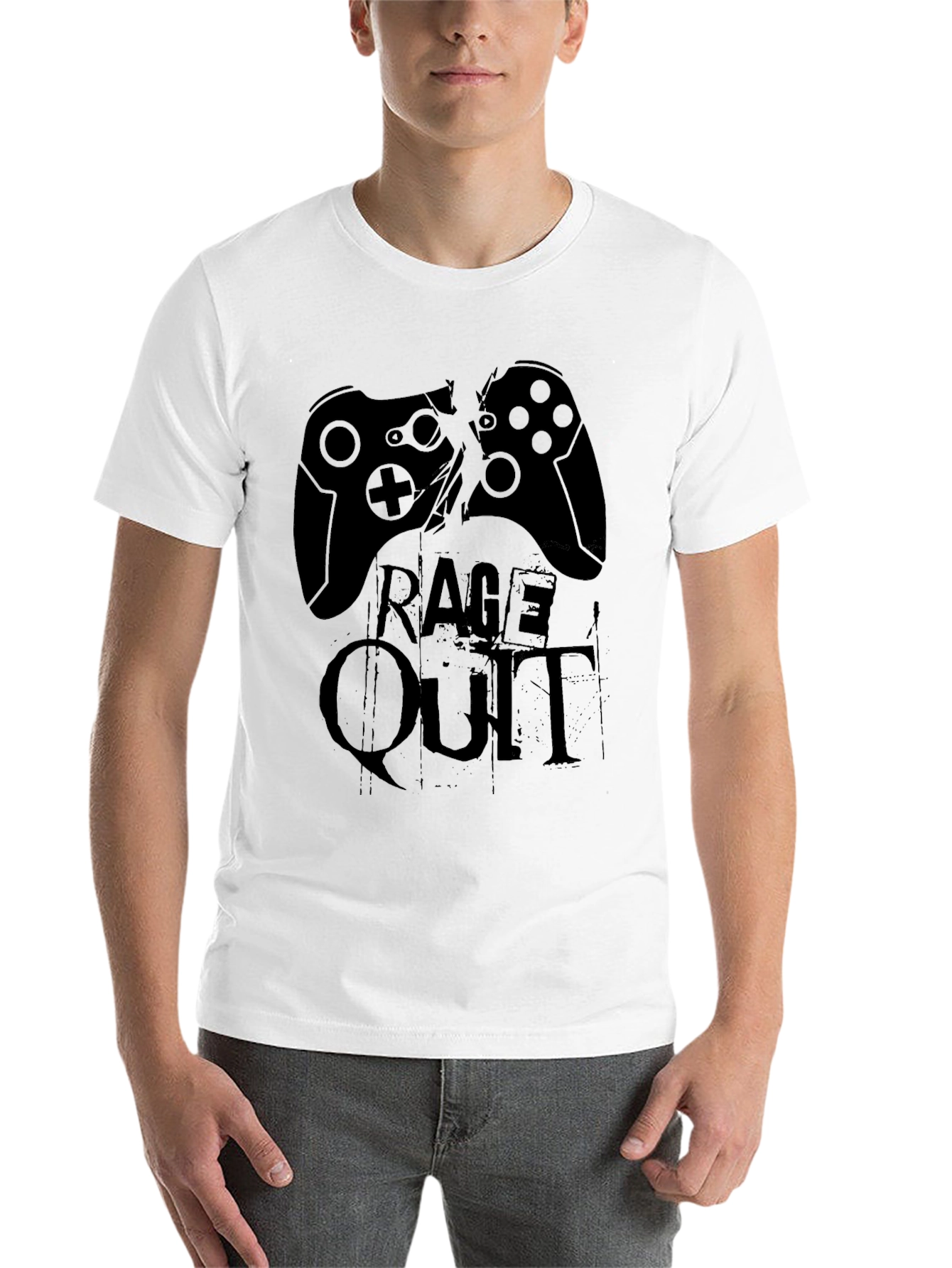 Black Rage Quit Gaming T-Shirt - Black view 14