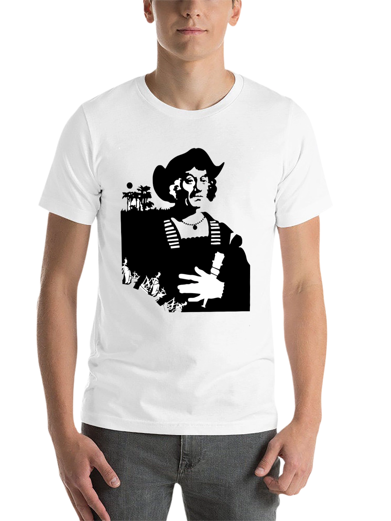 Black Silhouette Graphic Tee - Black Cotton Blend view 14