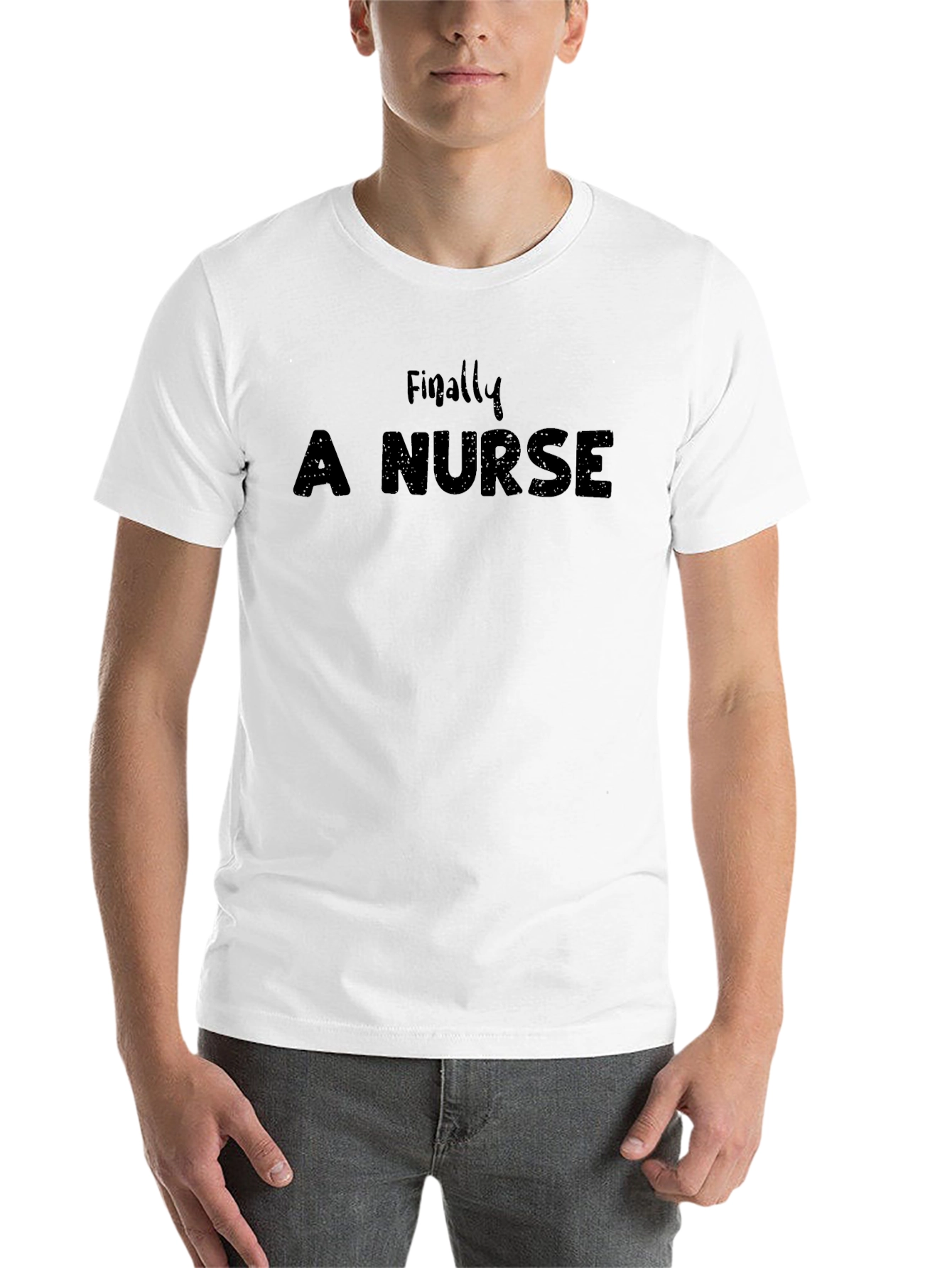 Black Finally A Nurse - Funny T-Shirt view 14