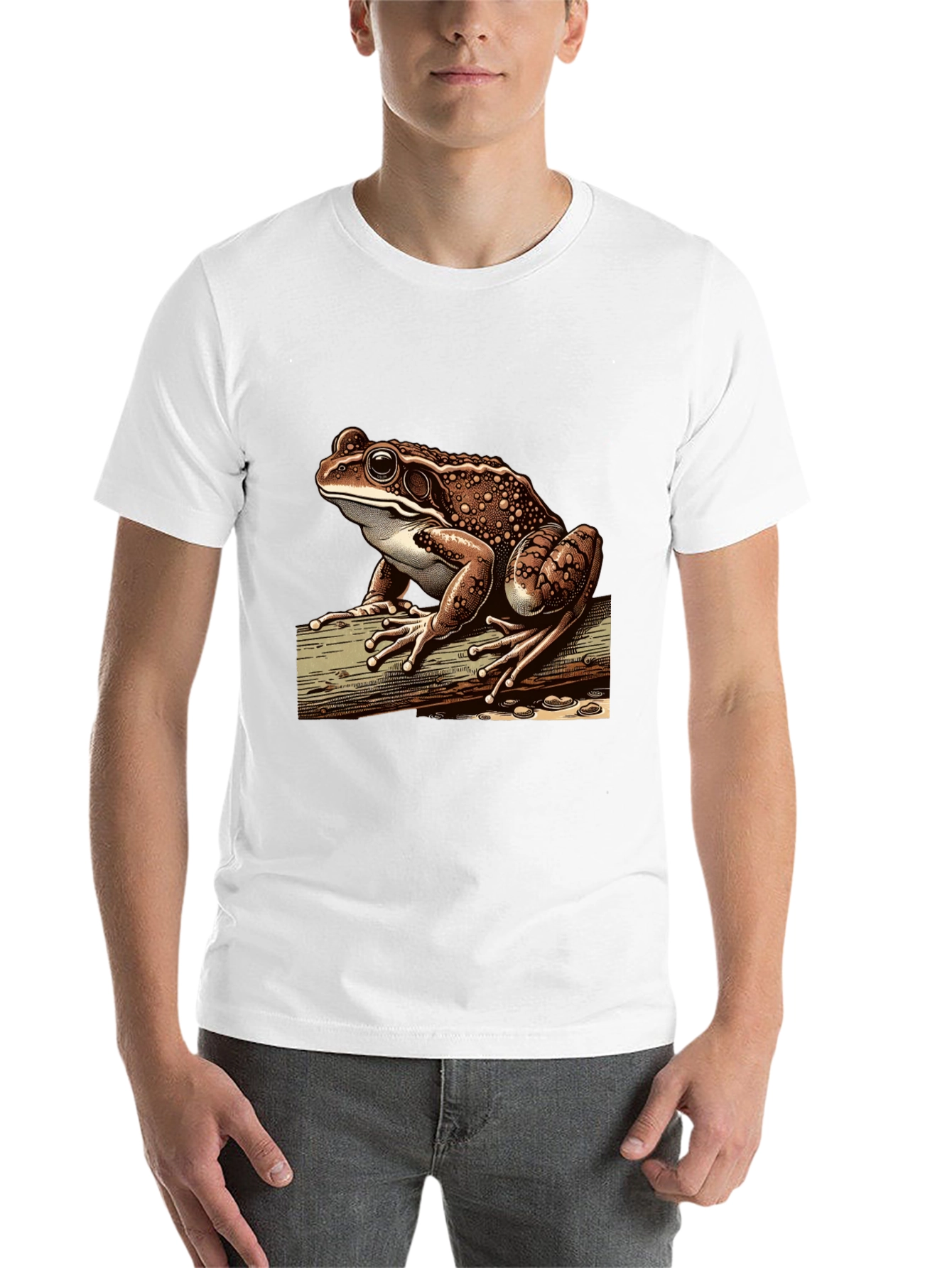 Black Frog Graphic Print Tee - Cool Nature Lover's Shirt view 14