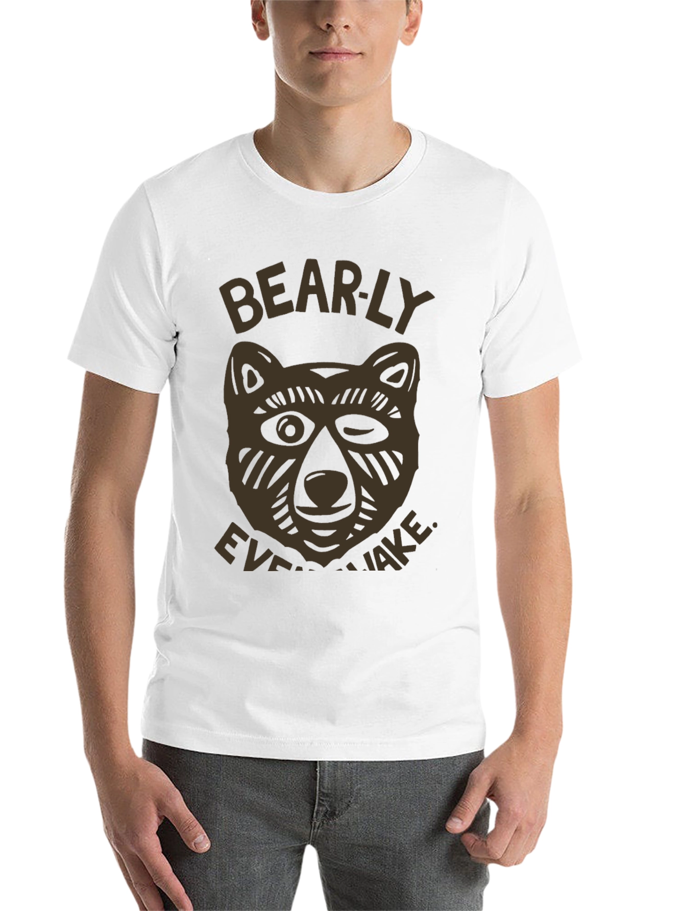 Black Bearly Awake Graphic T-Shirt - Men's Black Tee view 14
