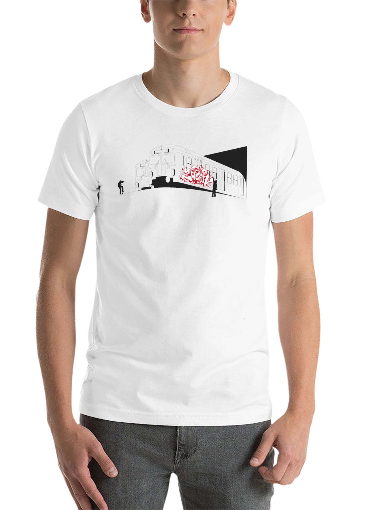 Black Urban Graffiti Tee - Street Art Inspired Graphic Print view 14