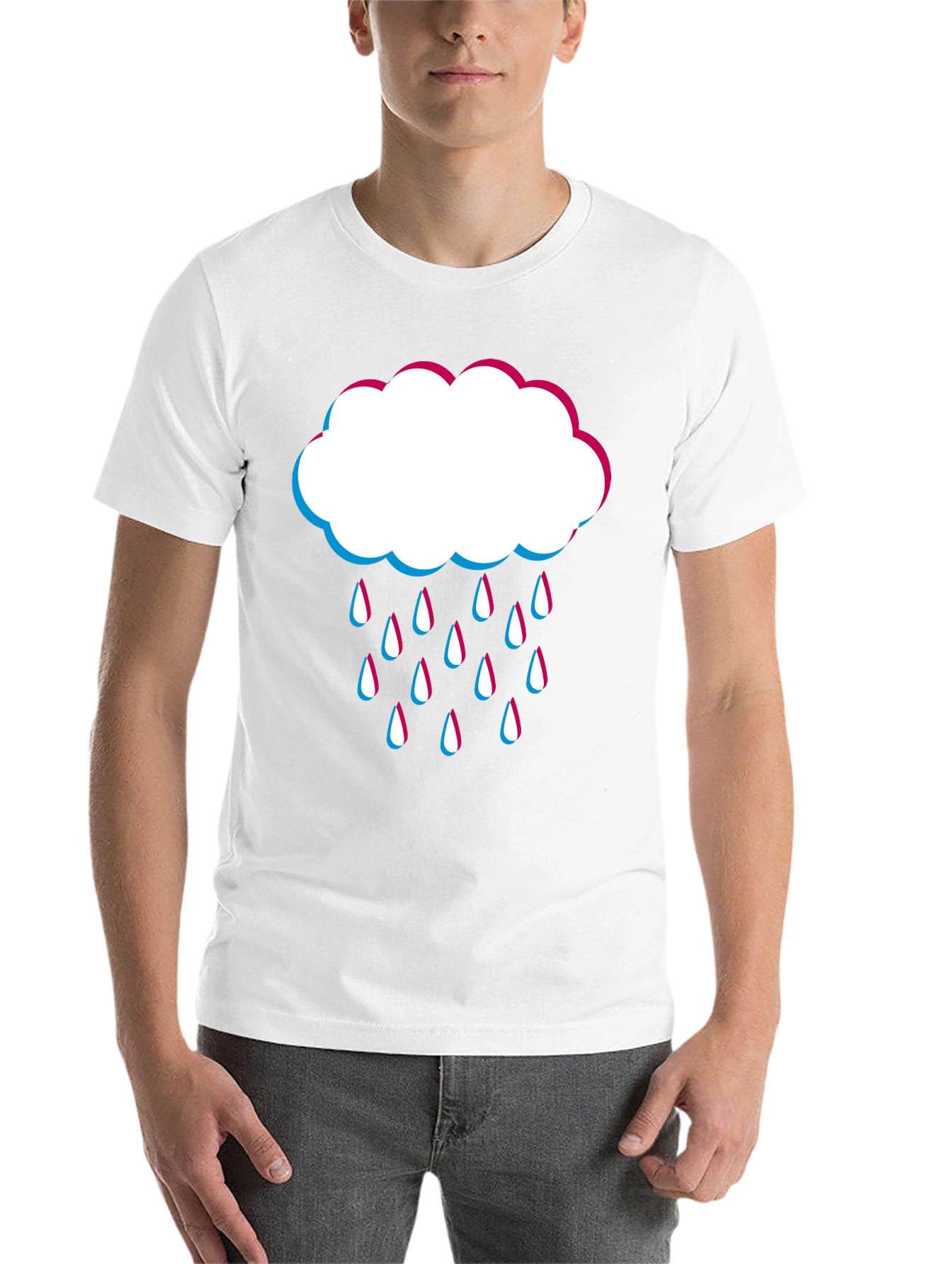 Black Rain Cloud Graphic Tee - Black Cotton Blend view 14