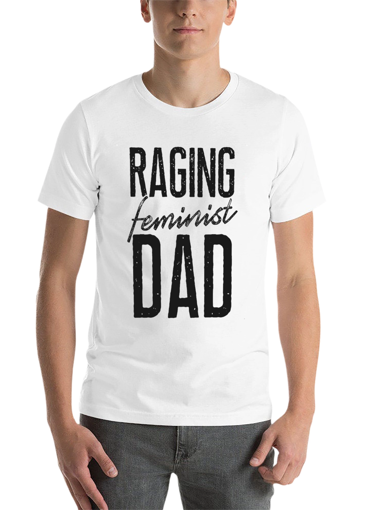 Black Raging Feminist Dad Graphic T-Shirt view 14