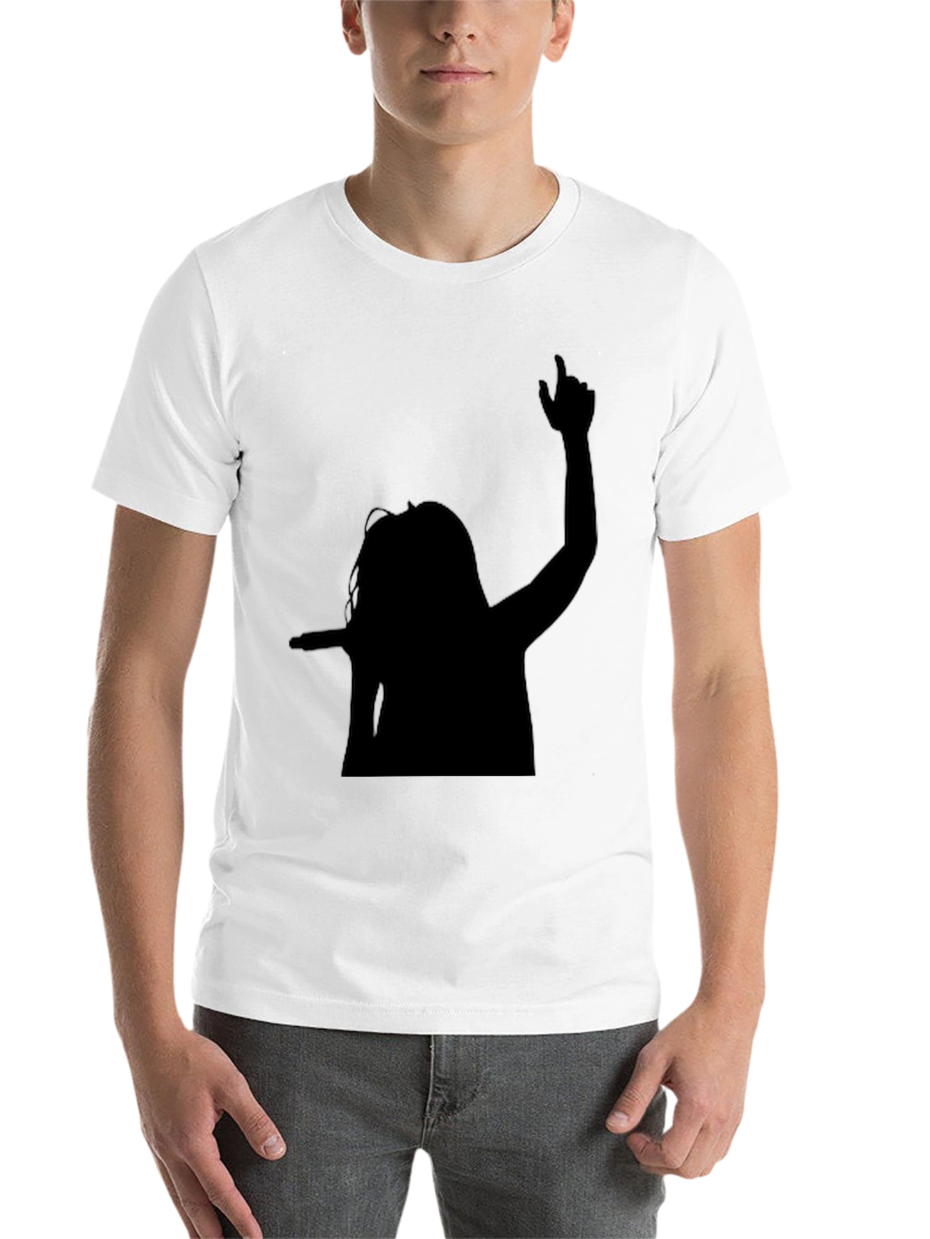 Black Silhouette Graphic Tee - Black Cotton Blend Shirt view 14