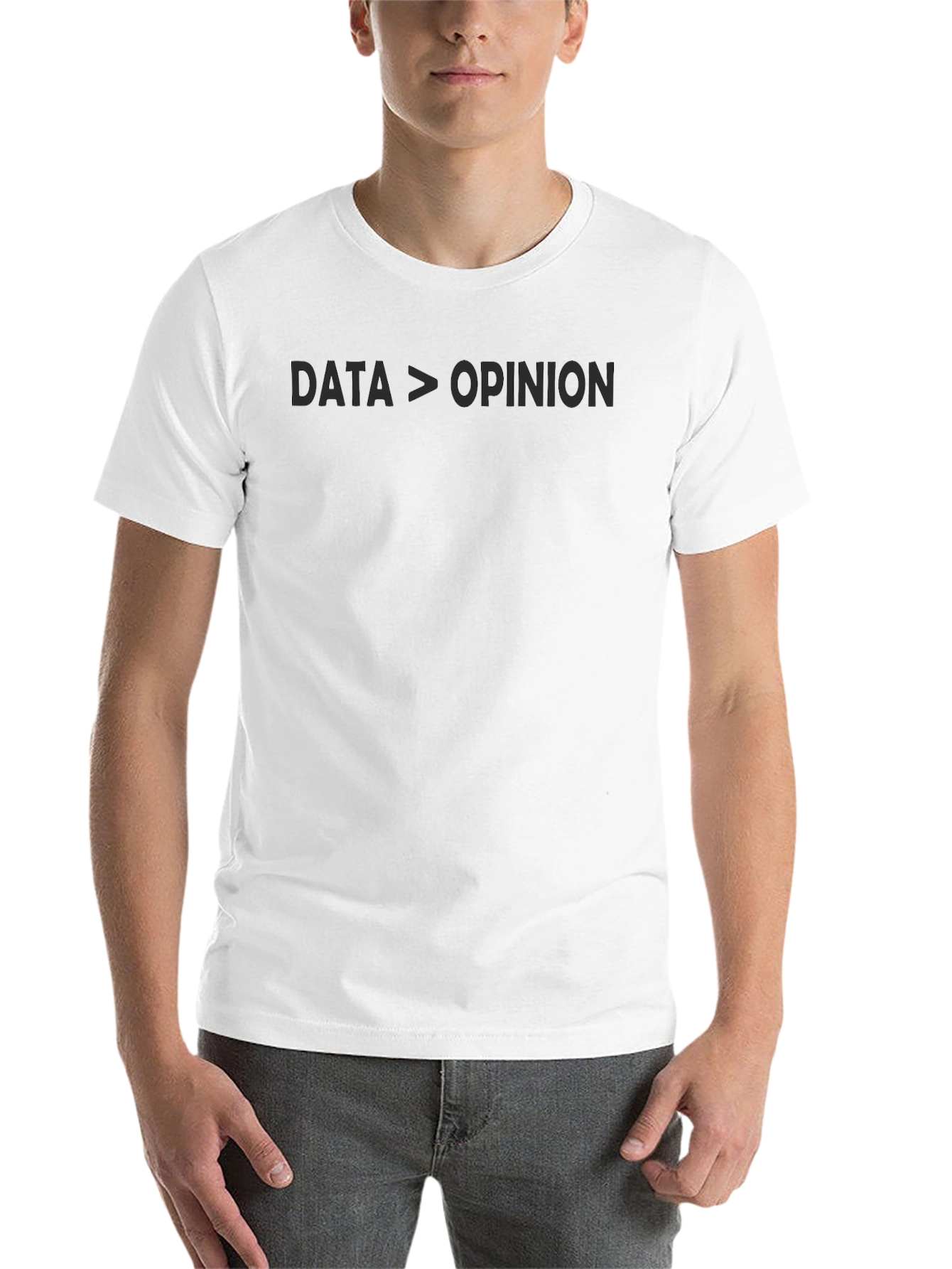 Black Data Over Opinion Black Graphic Tee view 14