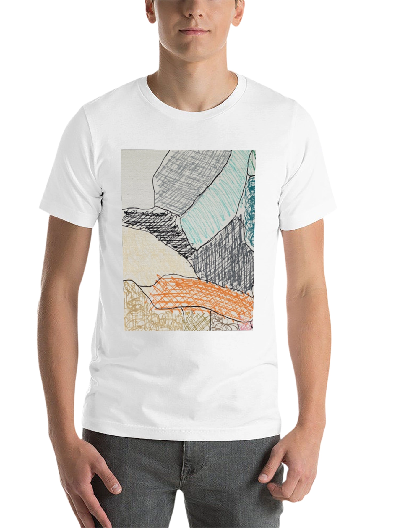 Black Abstract Art Print Black T-Shirt view 14