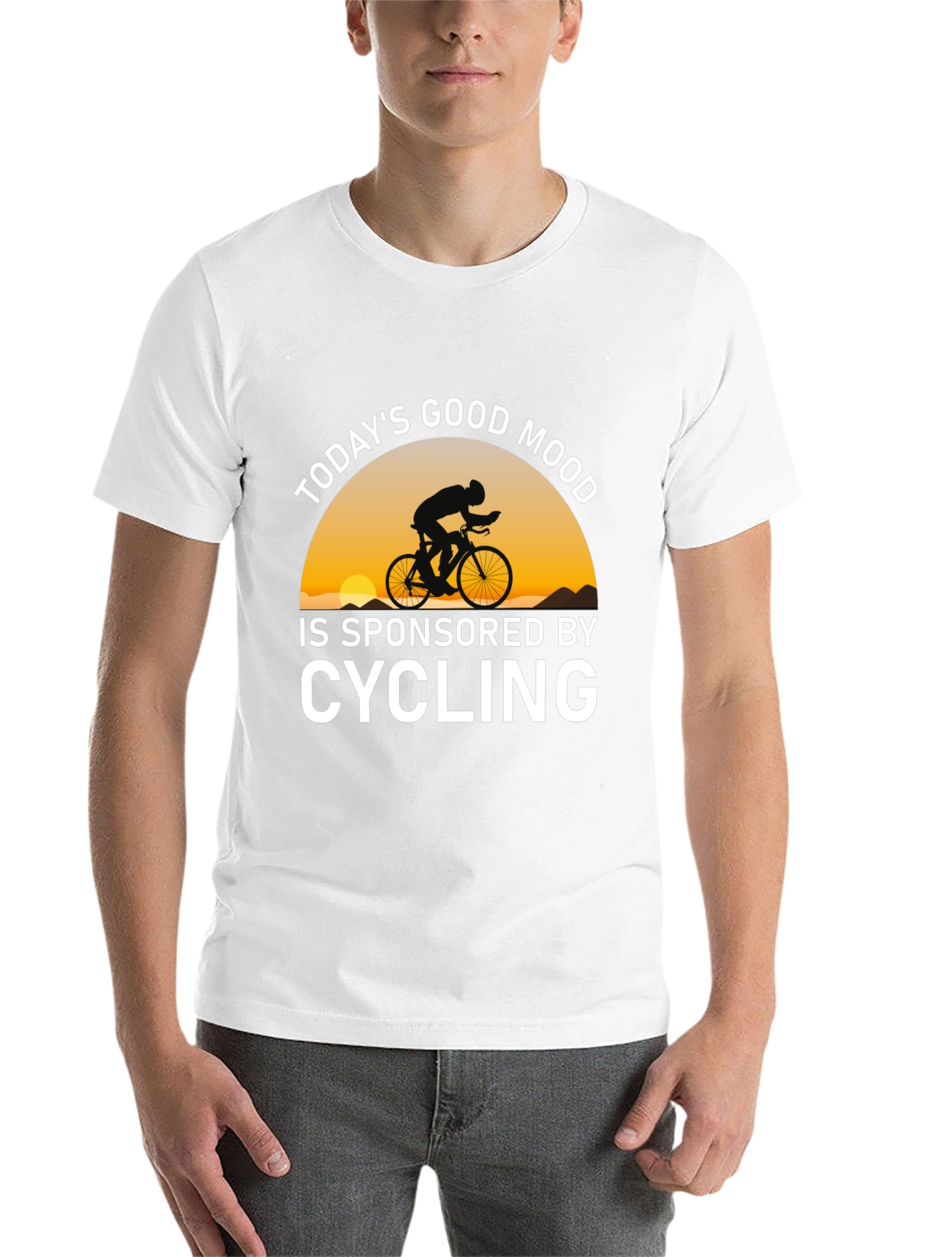 Black Cycling Sponsored Good Mood T-Shirt view 14