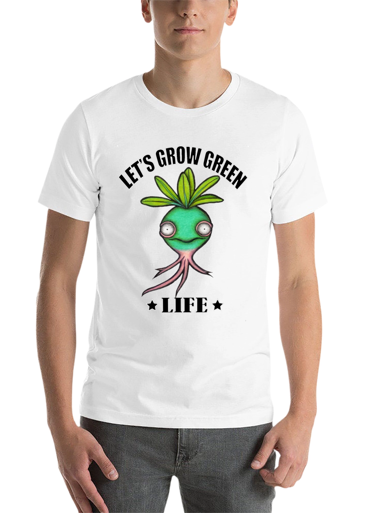Black Let's Grow Green Life T-Shirt view 14
