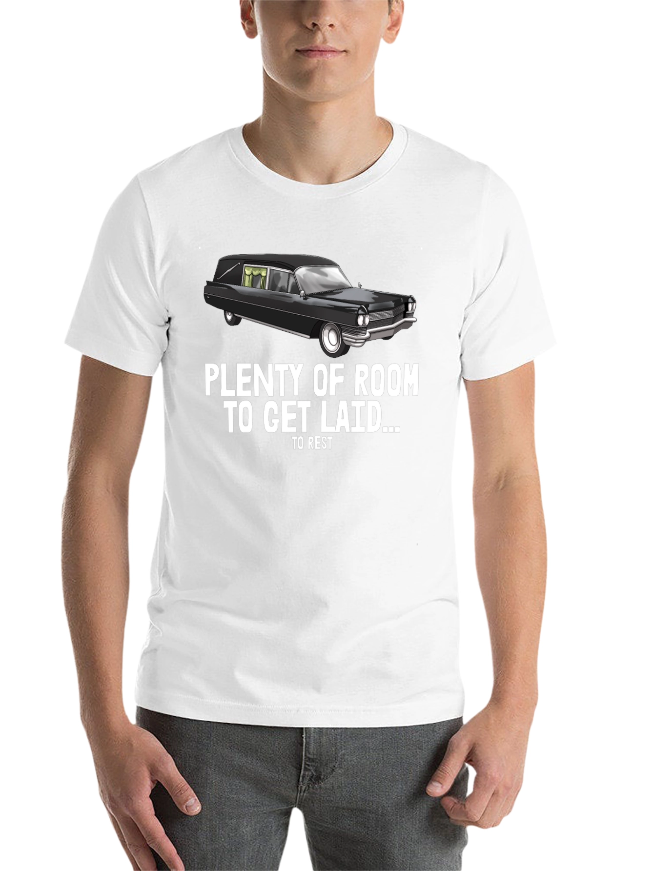 Black Plenty of Room Hearse T-Shirt - Funny Sarcastic Graphic Tee view 14
