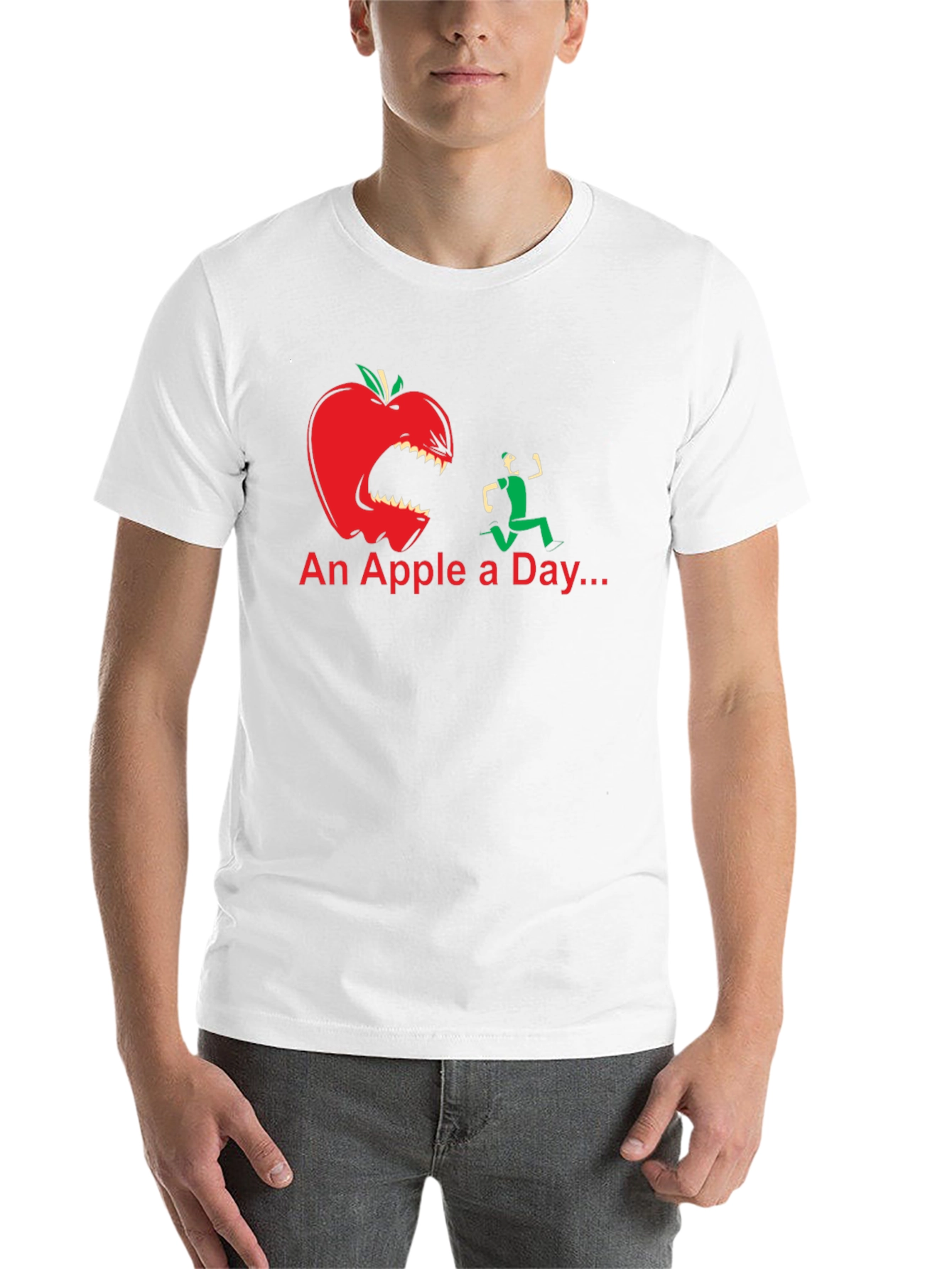 Black An Apple a Day Funny Graphic T-Shirt view 14