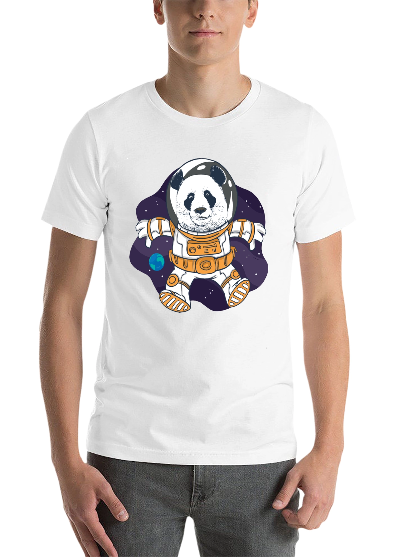 Black Panda Astronaut T-Shirt - Space Explorer Tee view 14