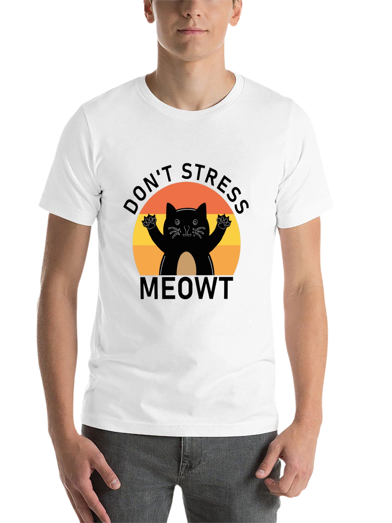 Black Don't Stress Meowt T-Shirt view 14