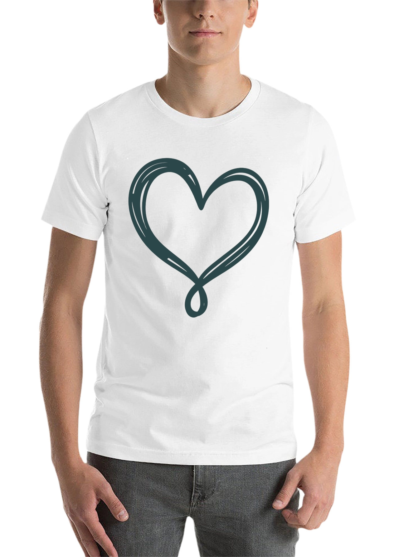 Black Heart Scribble Graphic Tee view 14