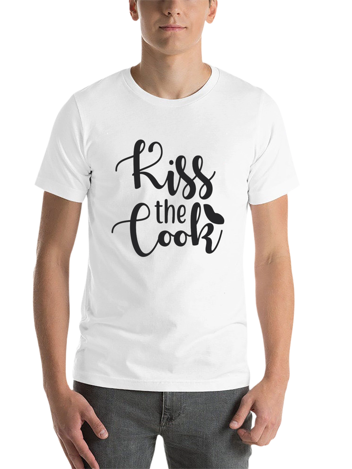 Black Kiss the Cook Black T-Shirt - Funny Chef Gift view 14