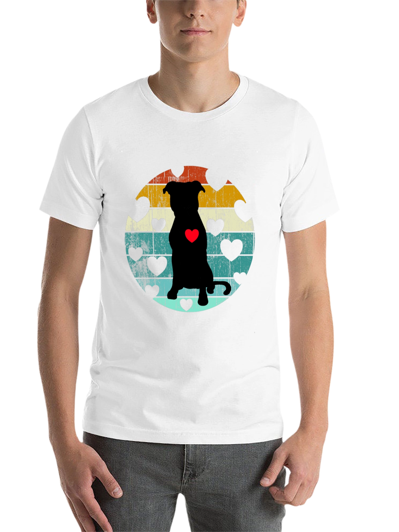 Black Retro Dog Lover T-Shirt view 14