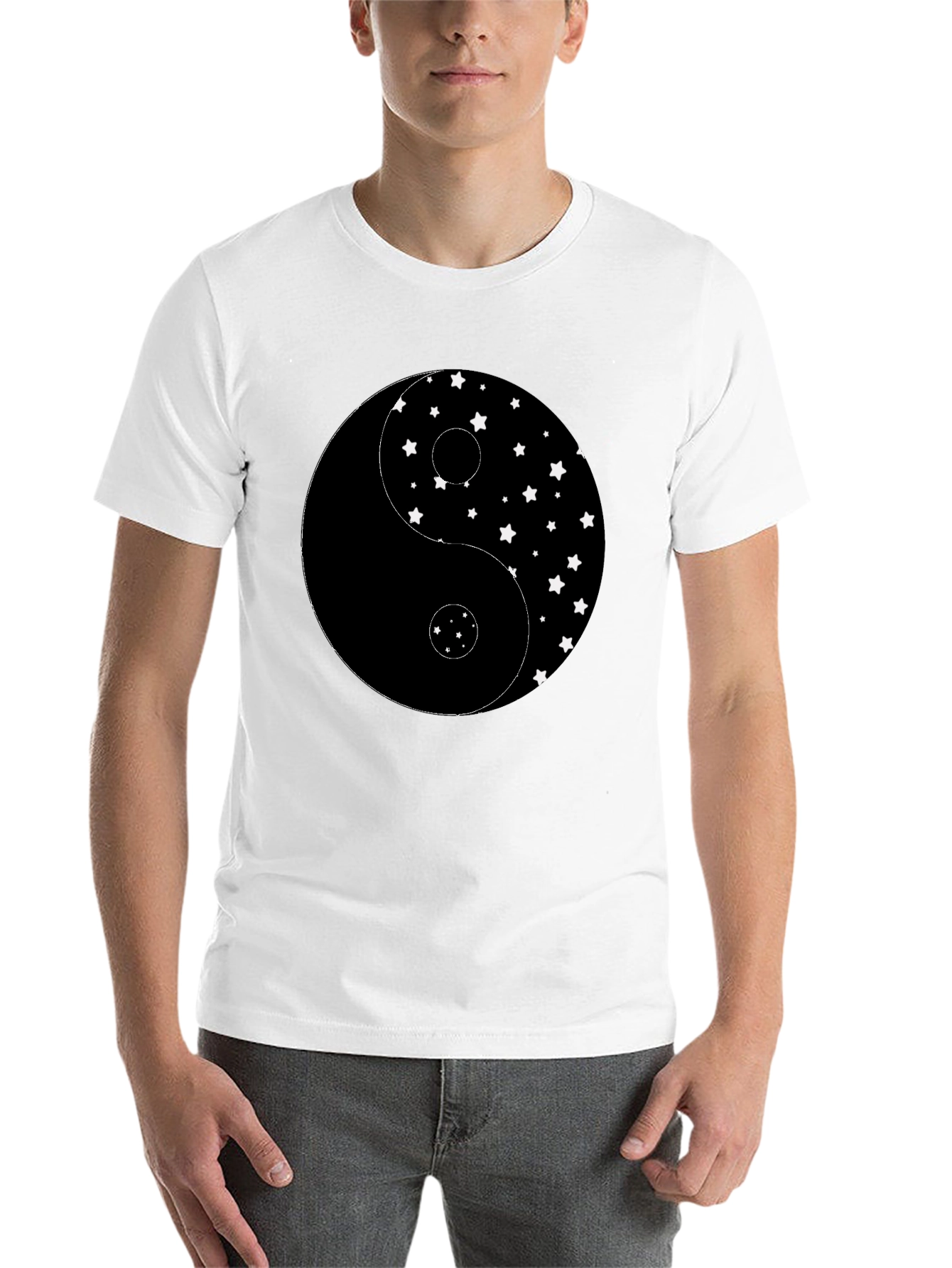 Black Yin Yang Star T-Shirt - Classic Balance, Modern Style view 14