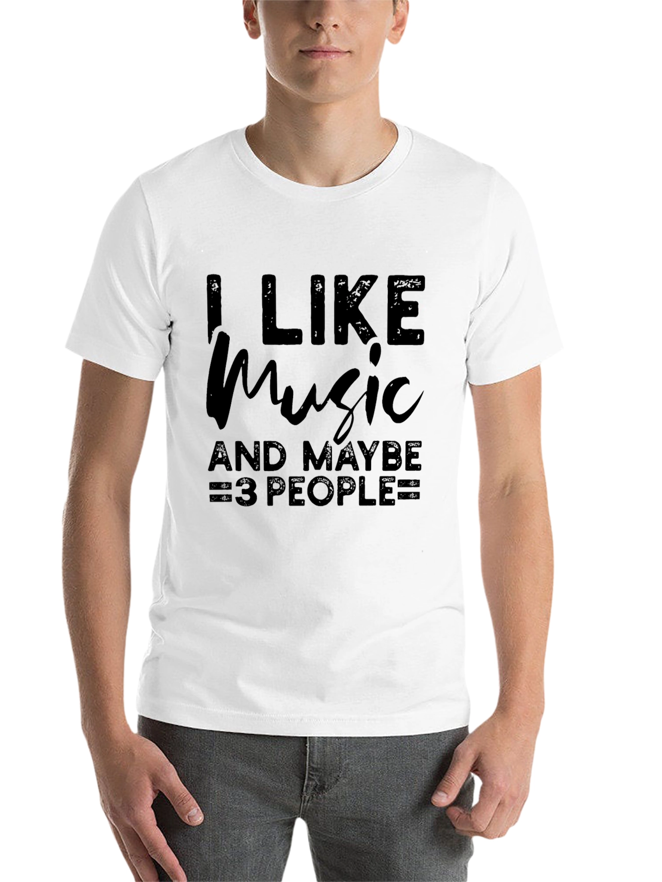 Black I Like Music And Maybe 3 People T-Shirt view 14