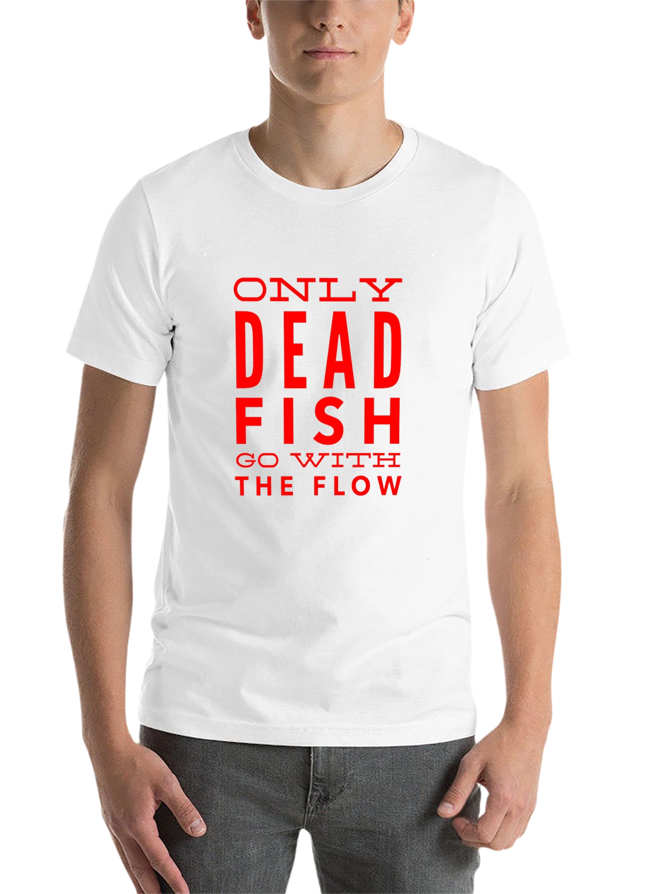 Black Only Dead Fish Go with the Flow Graphic T-Shirt view 14