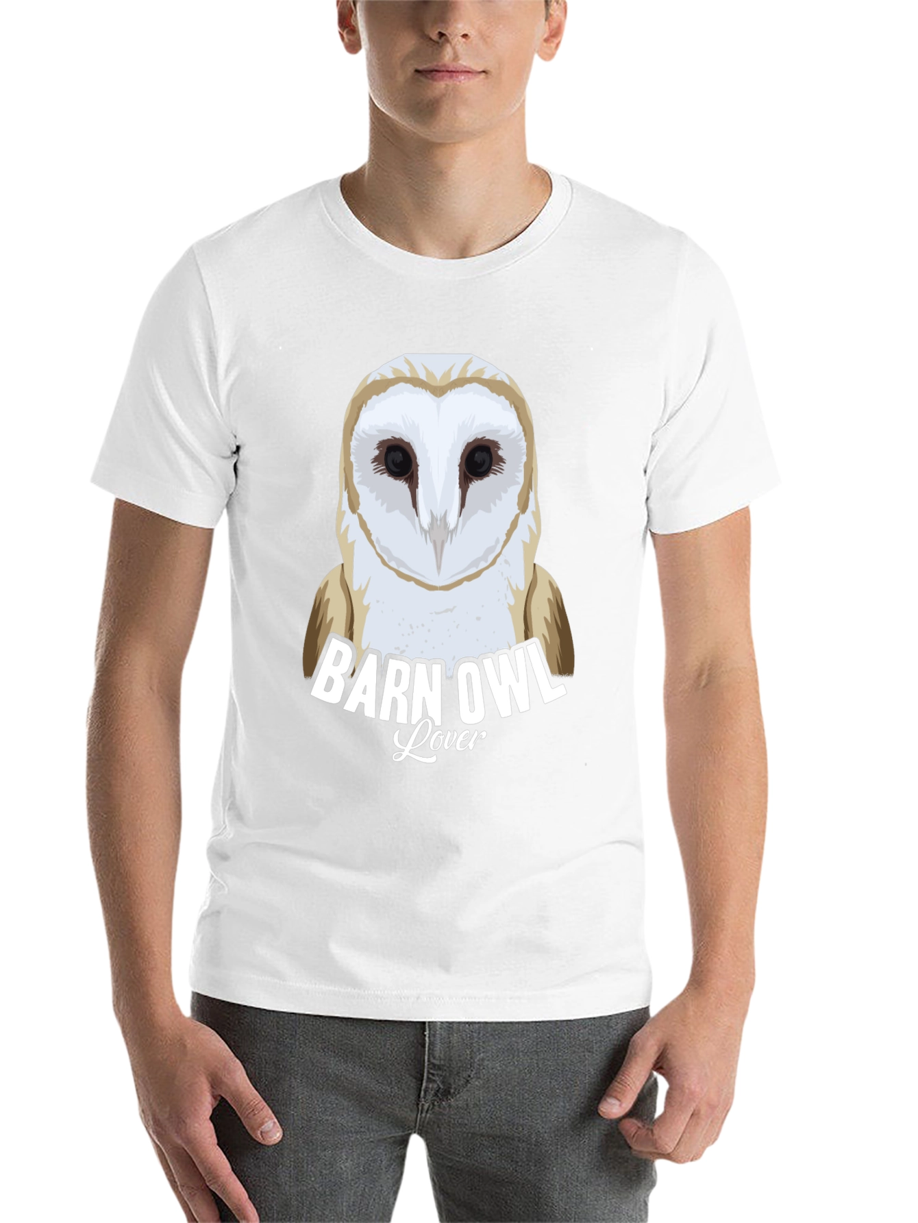 Black Barn Owl Lover Graphic T-Shirt | Wildlife Tee view 14