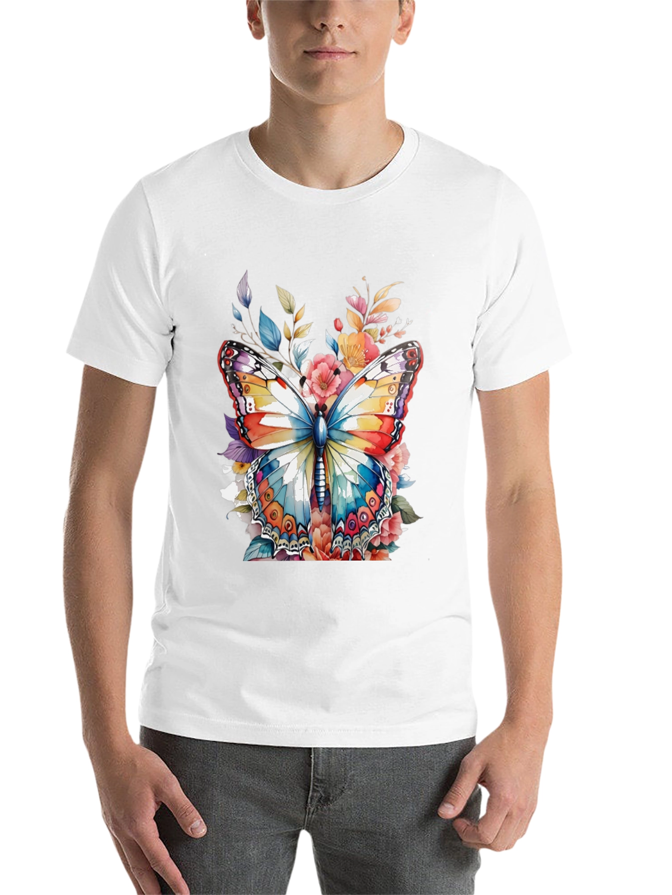 Black Butterfly Floral Graphic Tee view 14