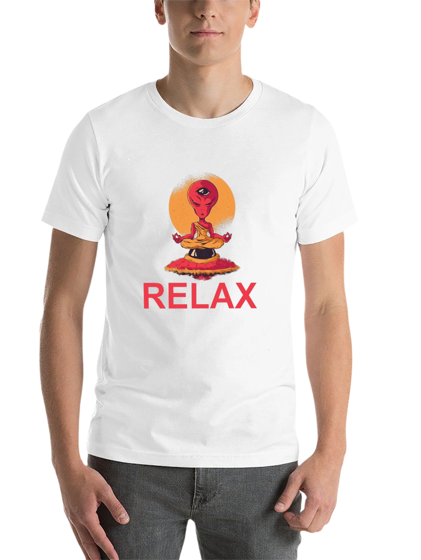 Black Relax Alien Meditation Graphic Tee view 14