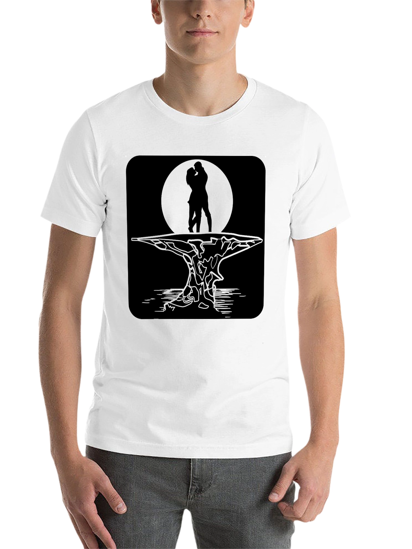 Black Romantic Silhouette Graphic Tee view 14