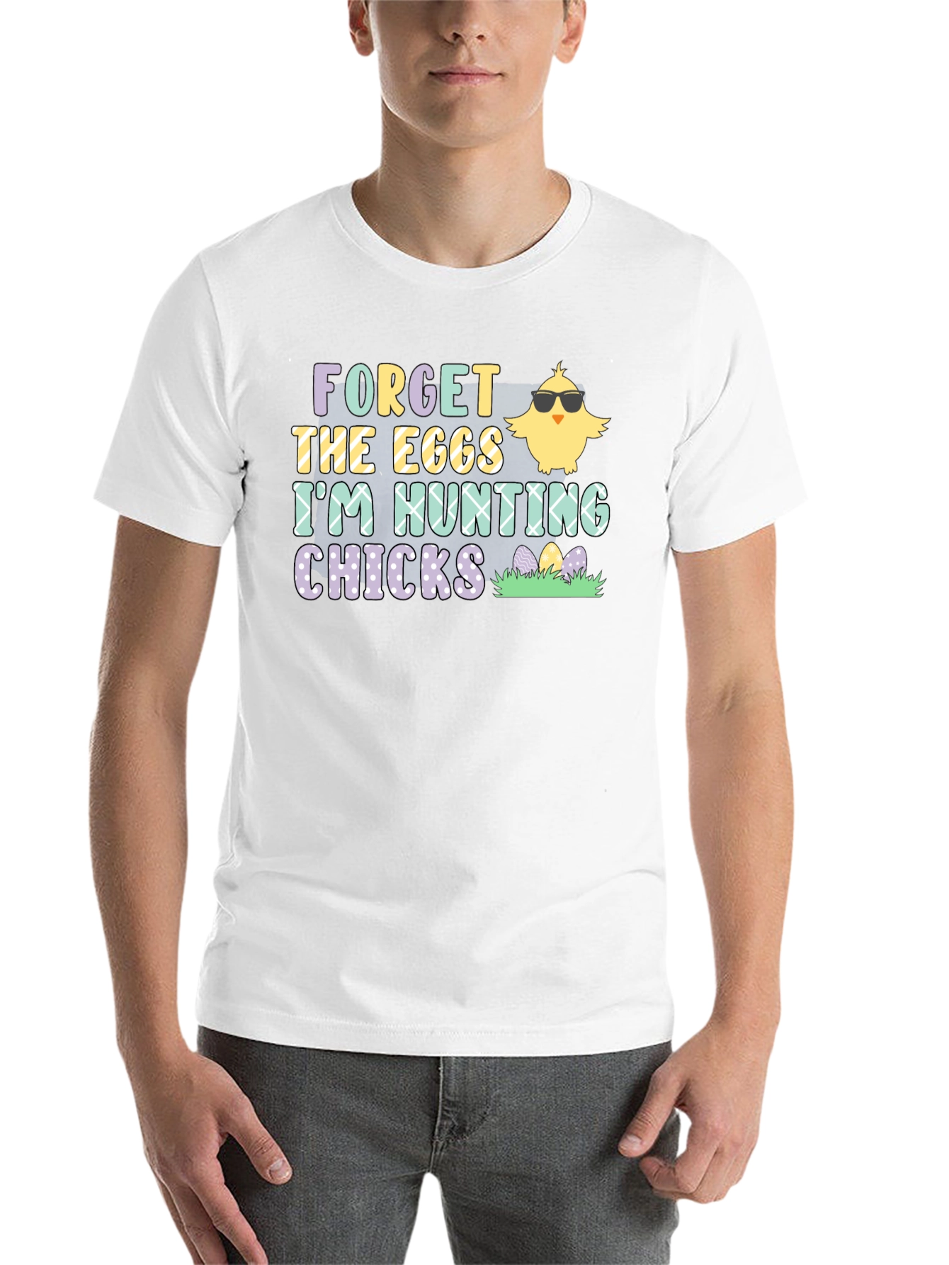Black Forget The Eggs T-Shirt - I'm Hunting Chicks view 14