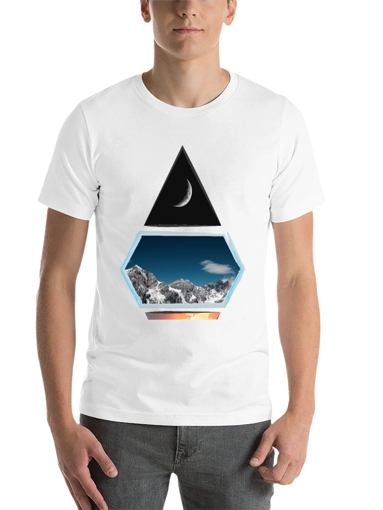 Black Mountainscape Graphic Tee - Black Cotton Blend view 14