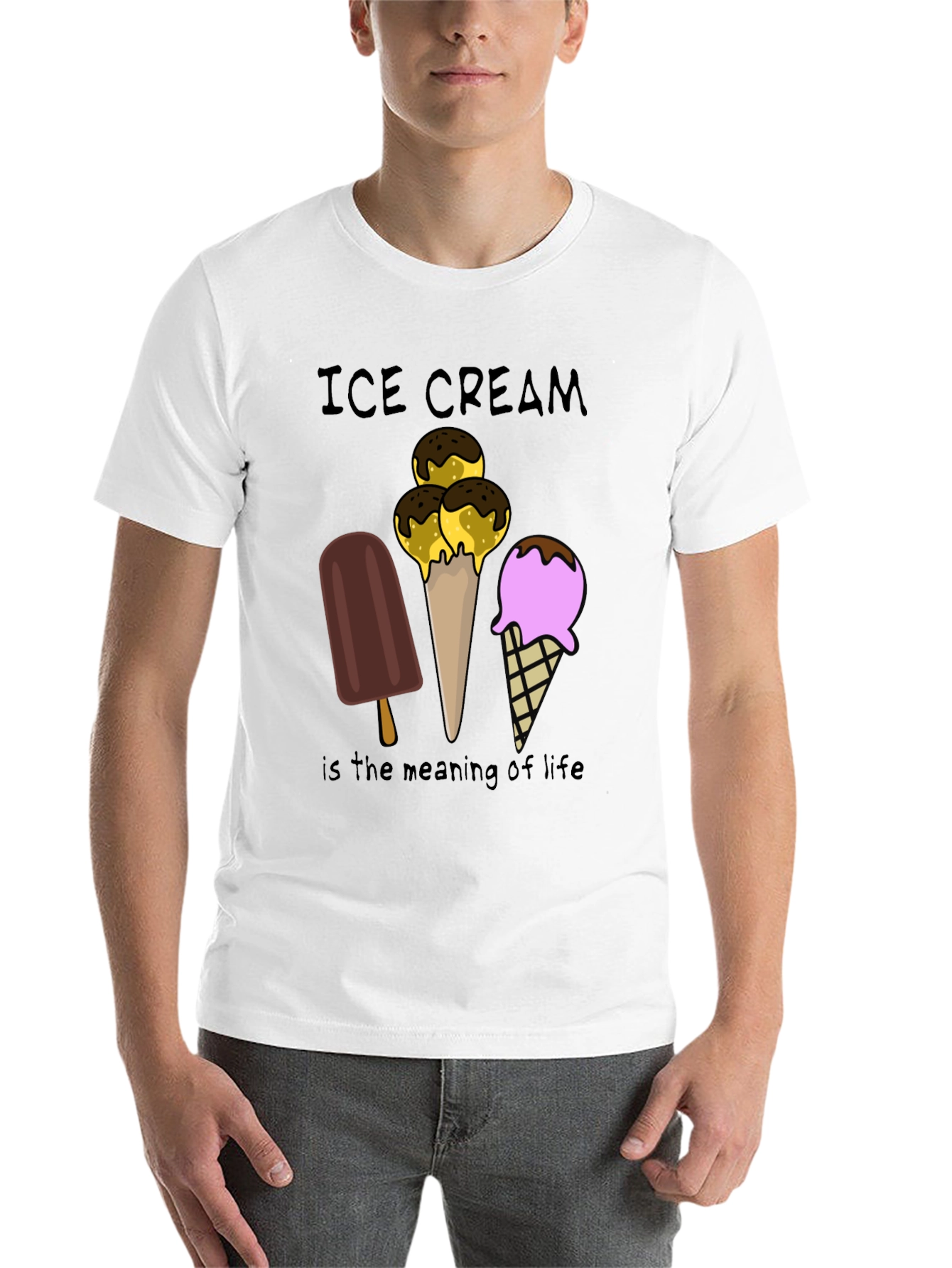 Black Ice Cream Meaning of Life T-Shirt view 14