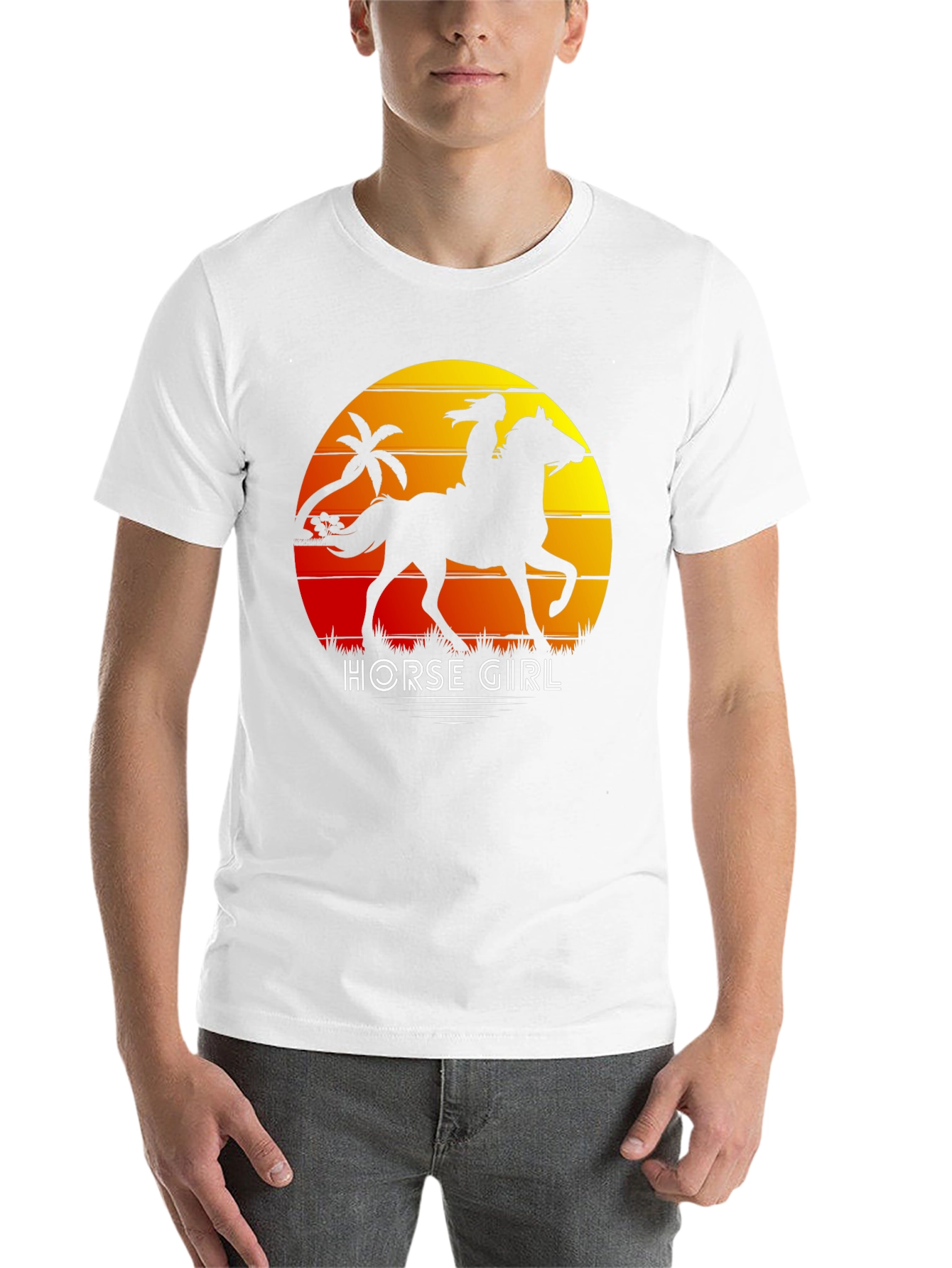 Black Horse Girl Sunset Graphic Tee view 14