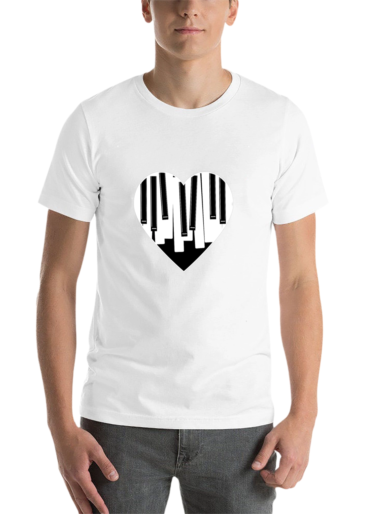 Black Piano Heart Graphic Tee - Black view 14