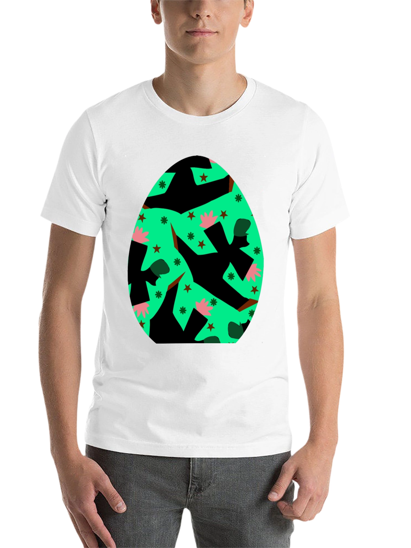 Black Novelty Easter Egg Graphic Tee - Black view 14