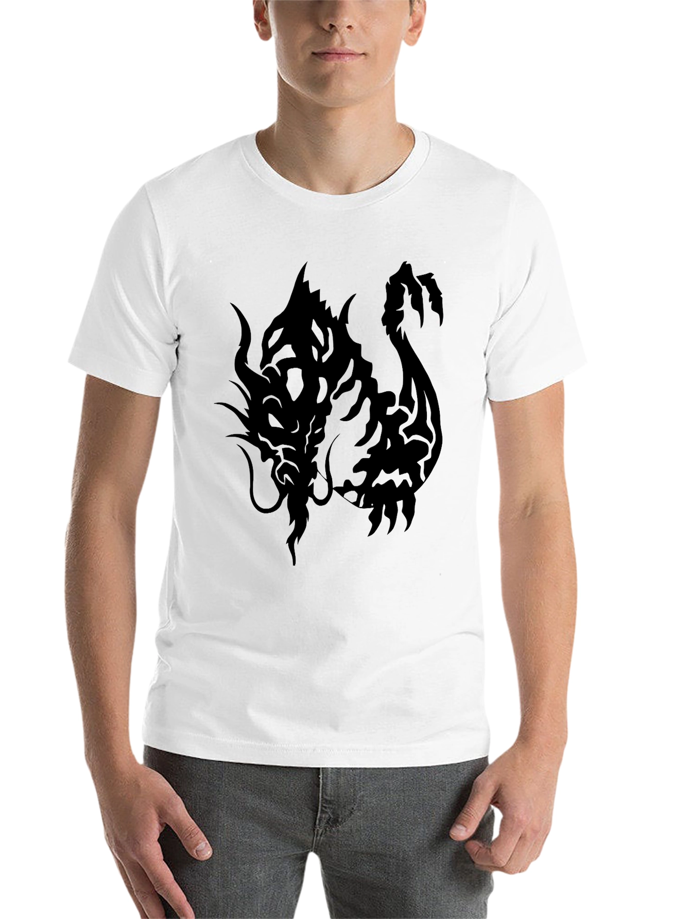 Black Dragon Graphic Black T-Shirt - Men's Casual Tee view 14