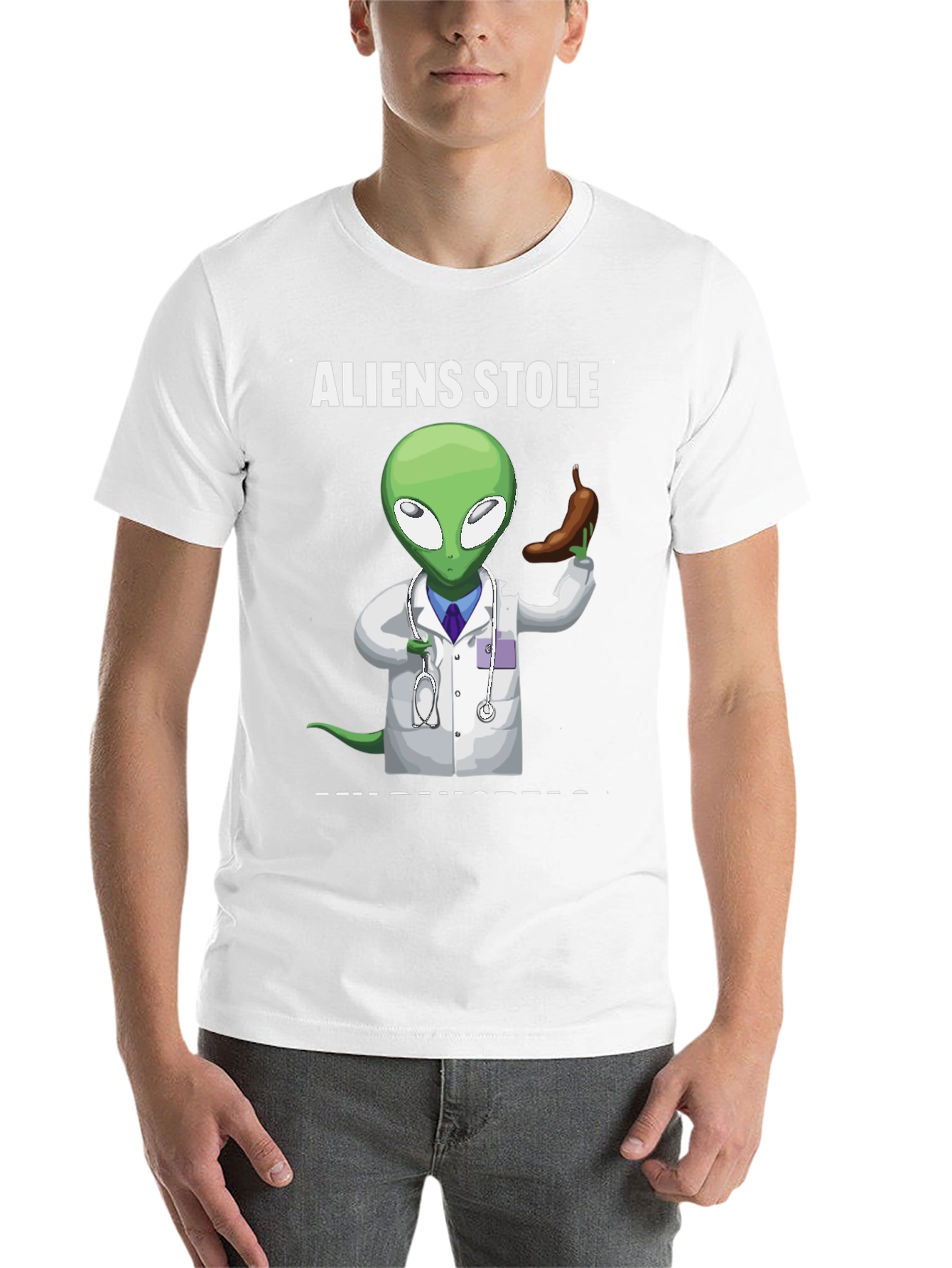 Black Aliens Stole My Pancreas Graphic T-Shirt view 14