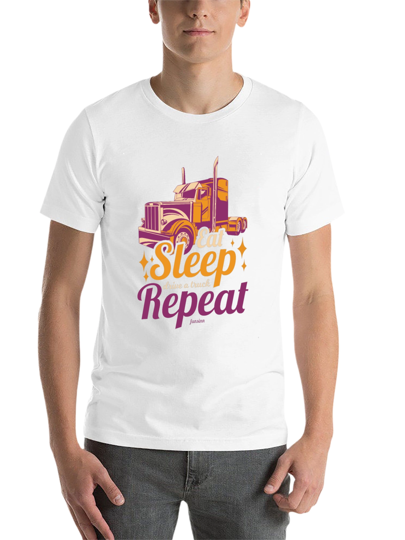 Black Trucker's T-Shirt: Eat Sleep Drive Repeat view 14