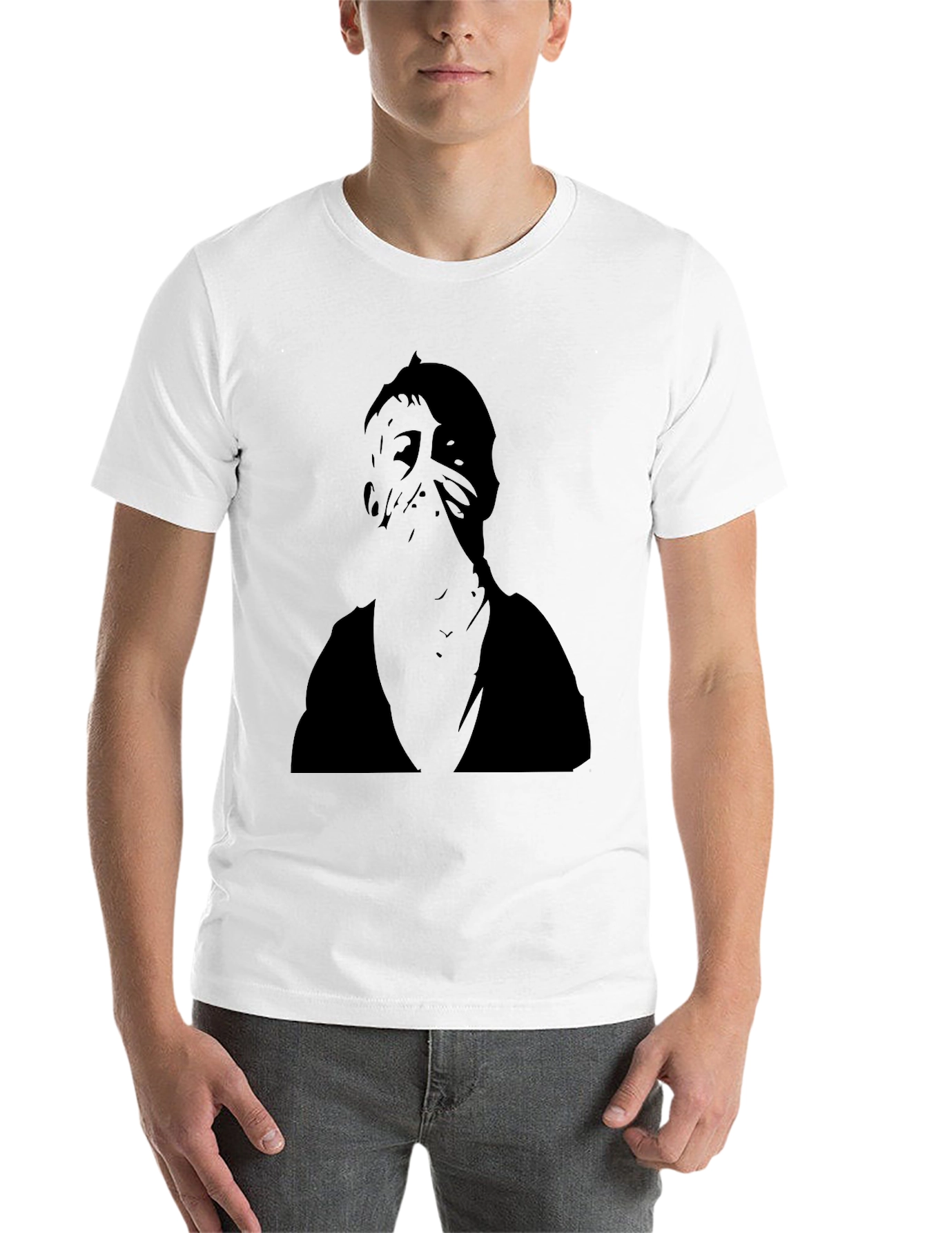 Black Mysterious Figure Black Graphic Tee view 14