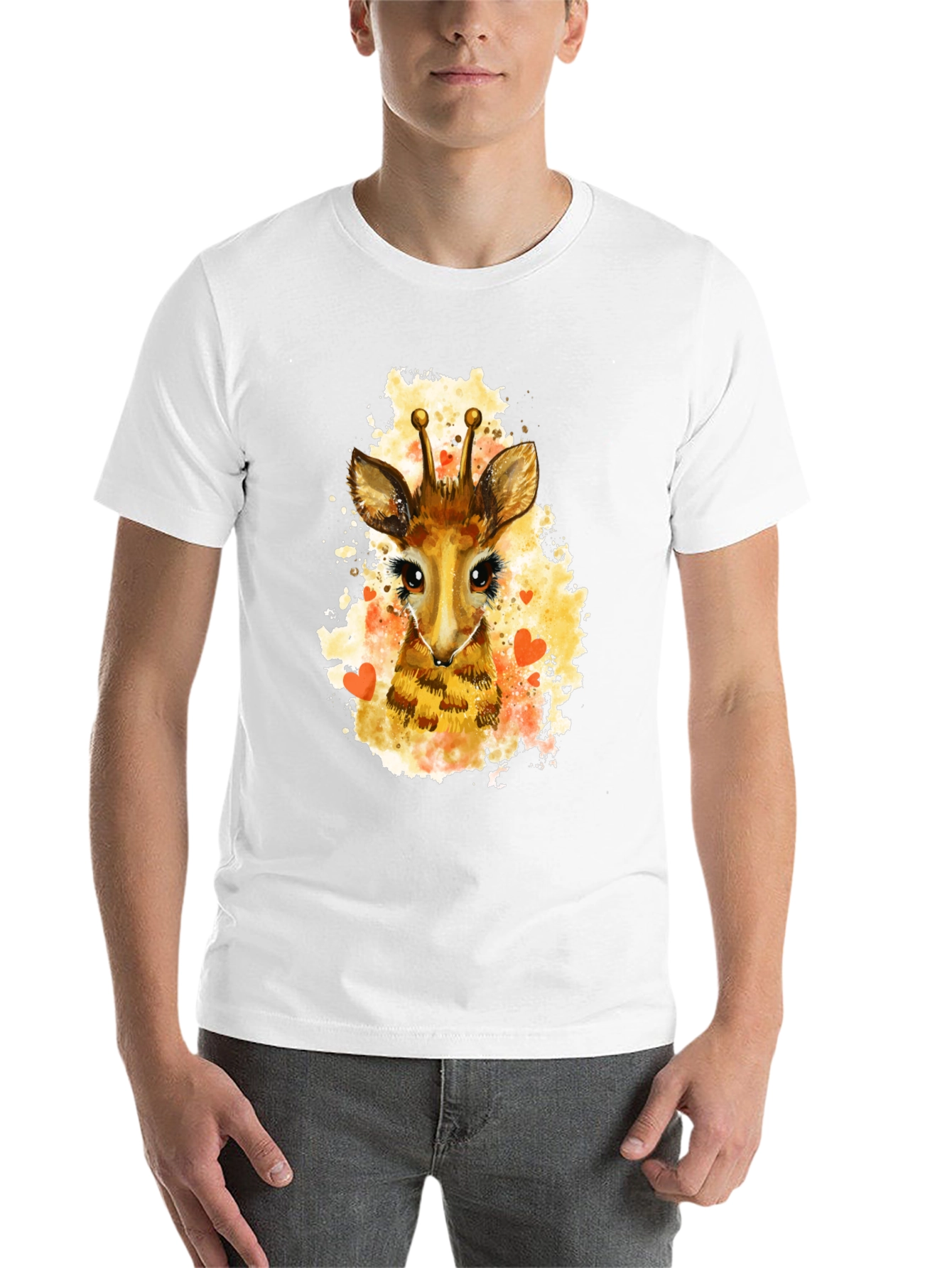 Black Giraffe Watercolor Graphic Tee view 14