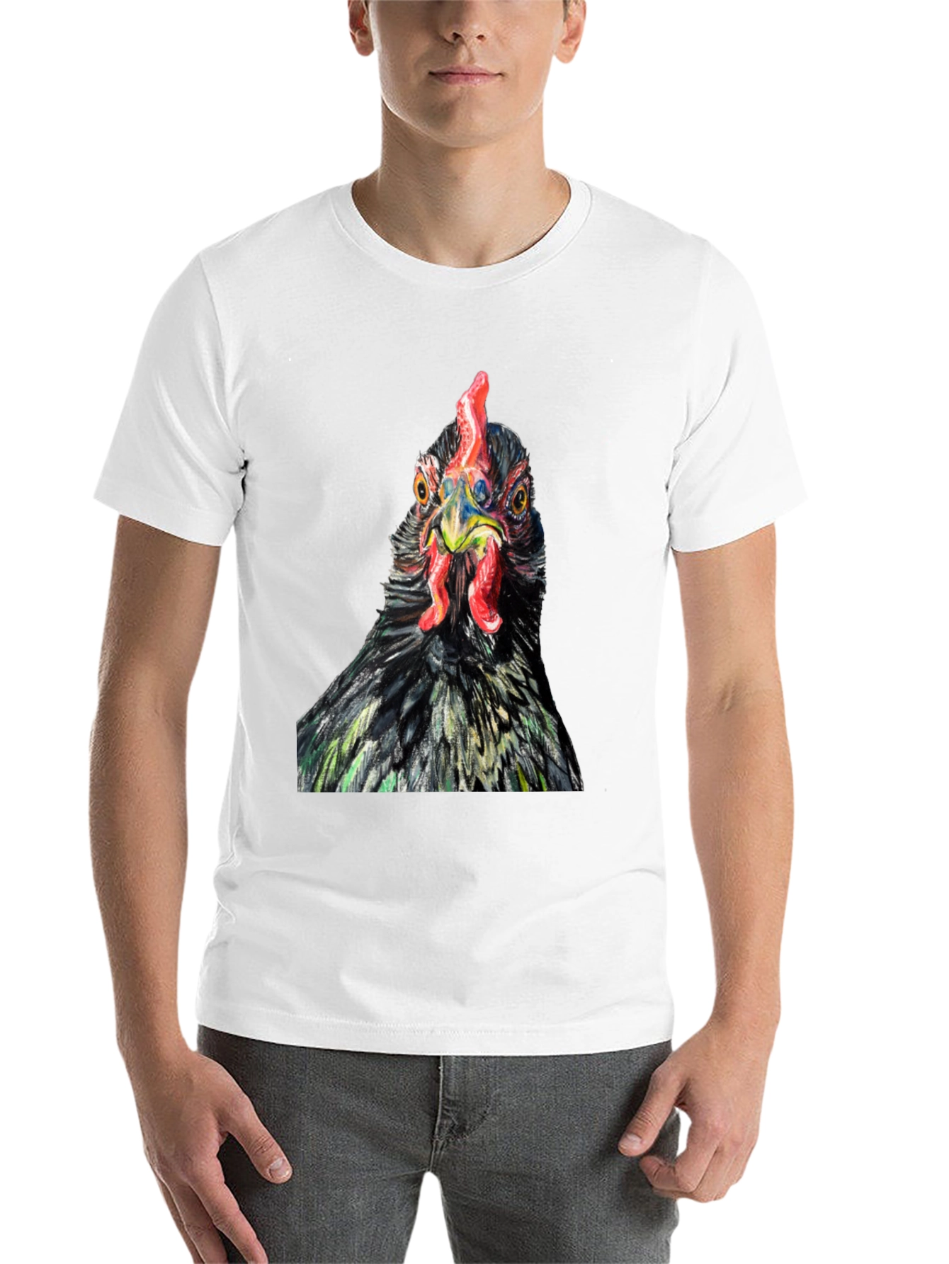 Black Chicken T-Shirt - Quirky Farm Animal Tee view 14
