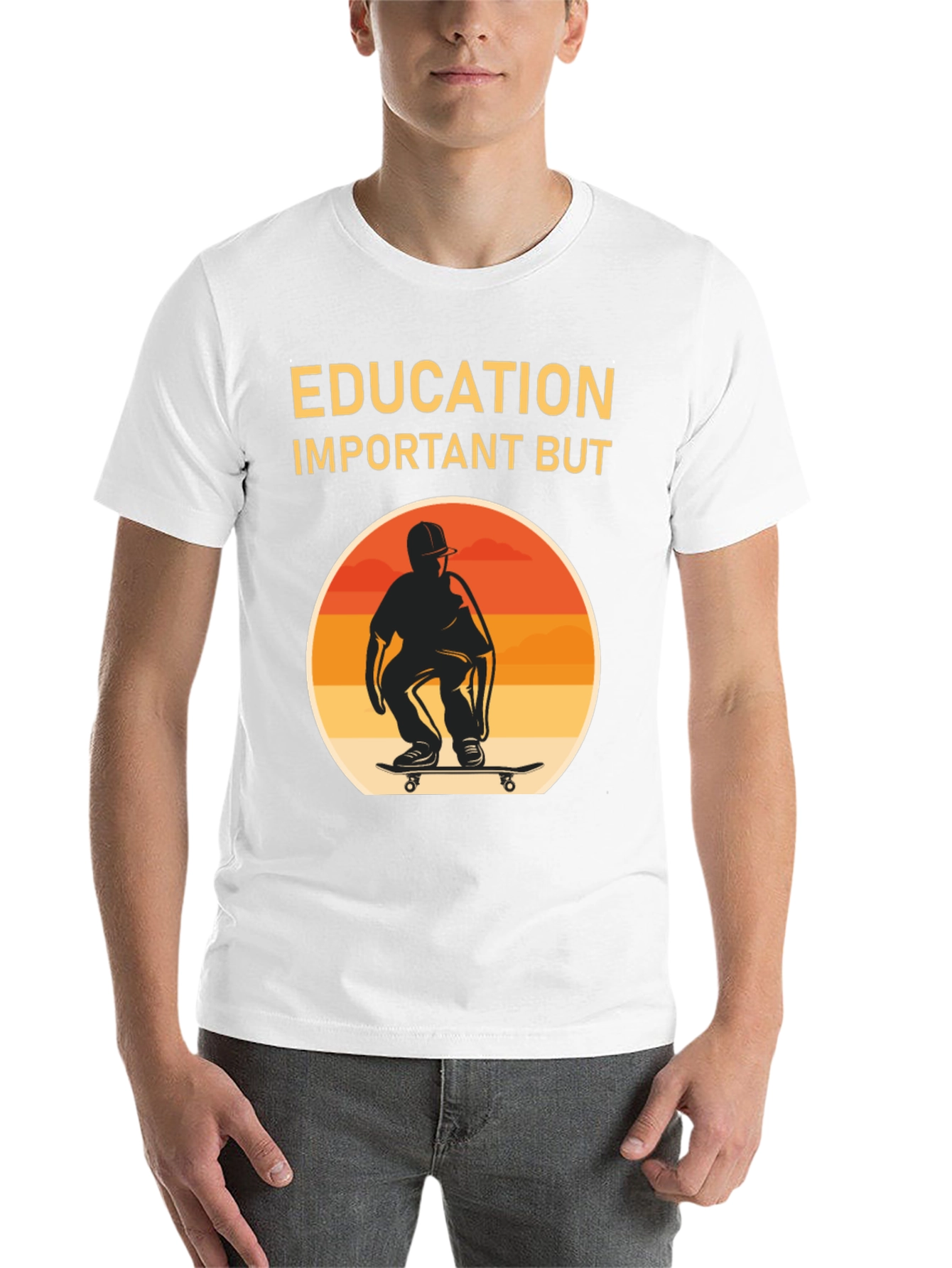 Black Education Important Skateboarder Graphic Tee view 14