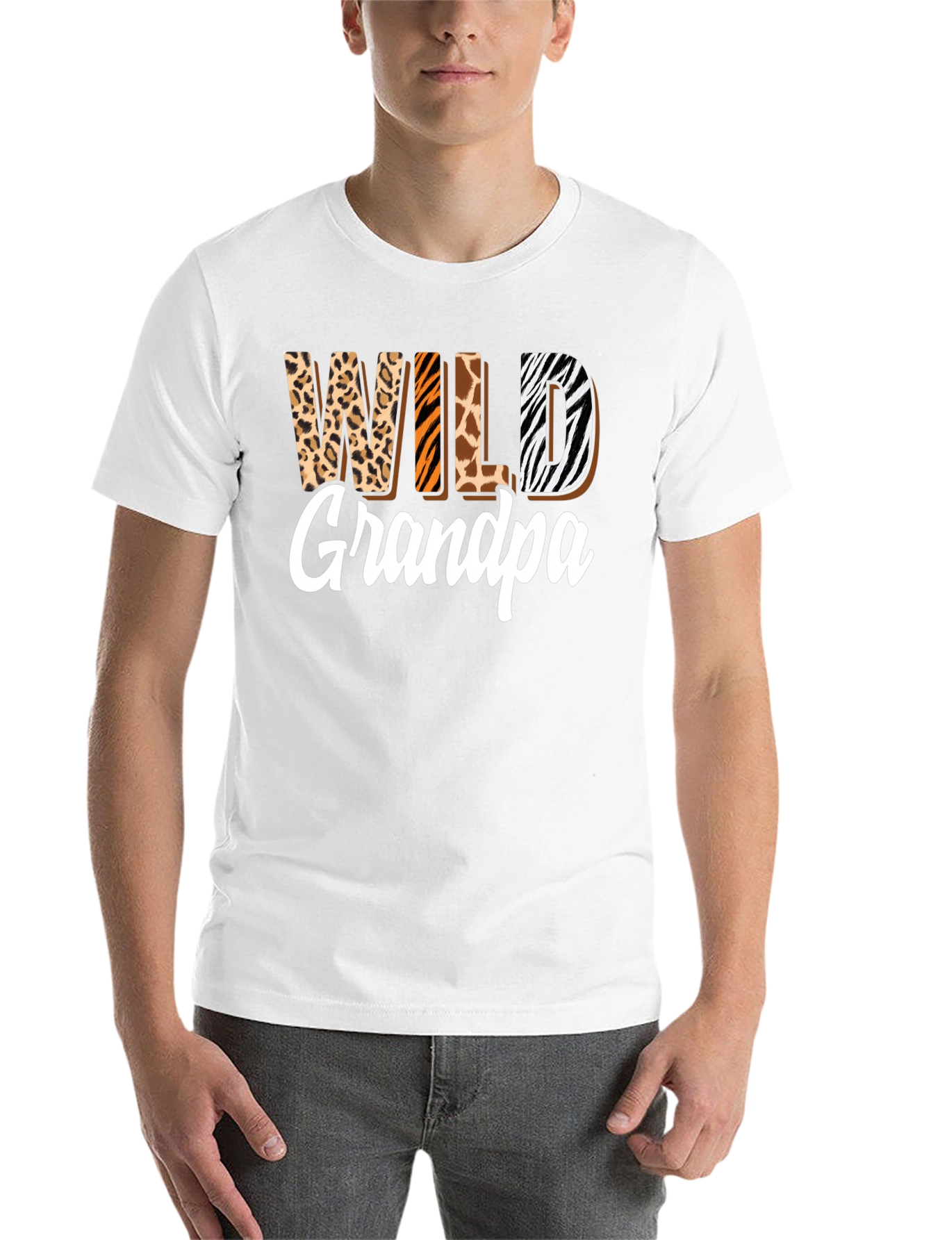 Black Wild Grandpa Animal Print T-Shirt view 14
