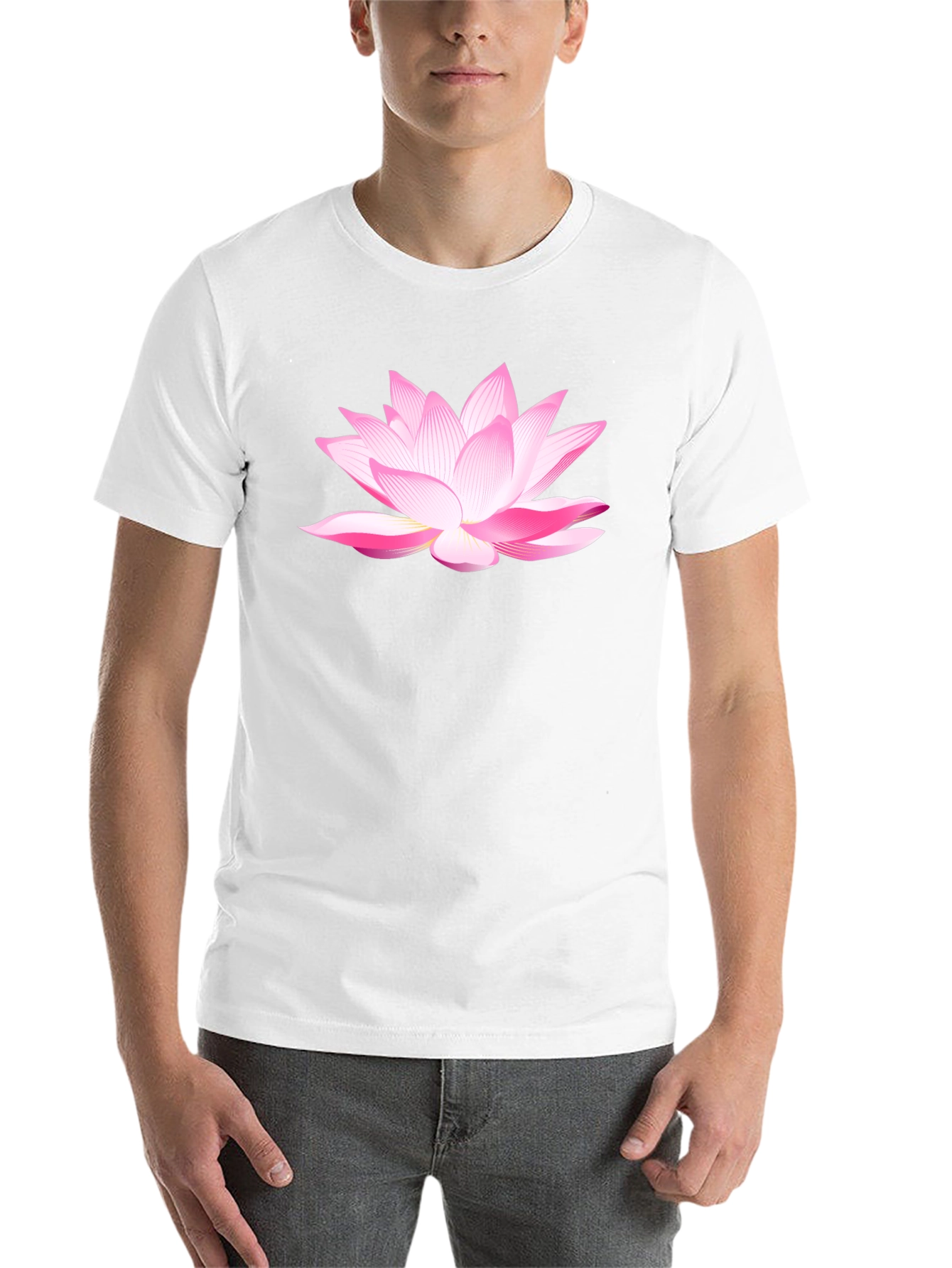 Black Lotus Flower Graphic T-Shirt - Black Cotton Blend view 14