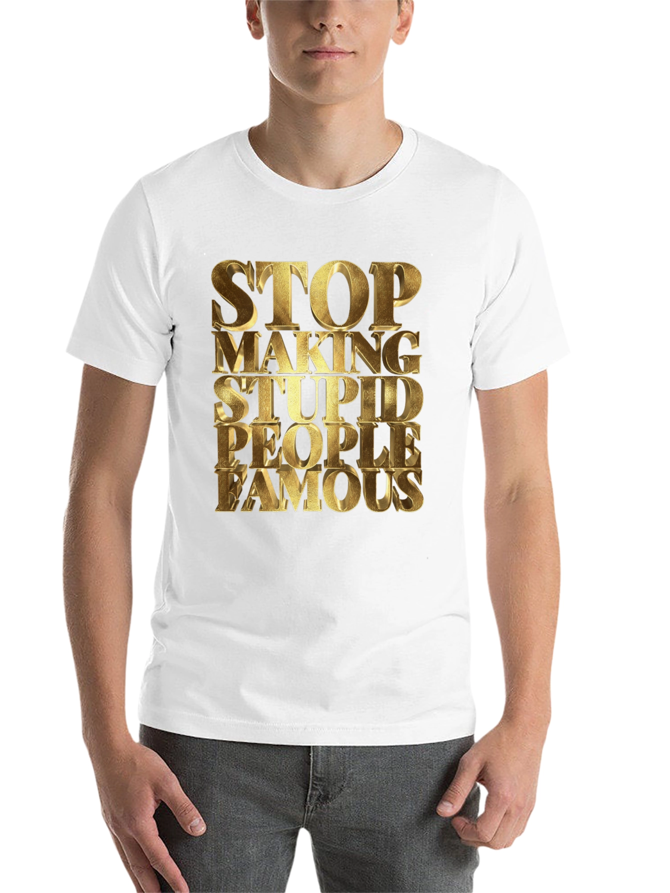 Black Stop Making Stupid People Famous Black T-Shirt view 14