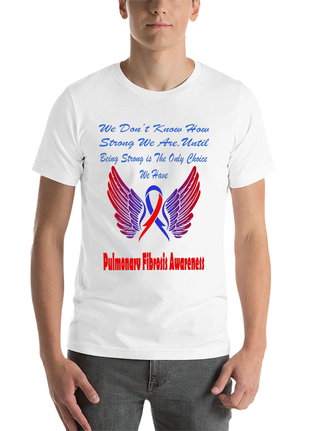 Black Pulmonary Fibrosis Awareness T-Shirt view 14
