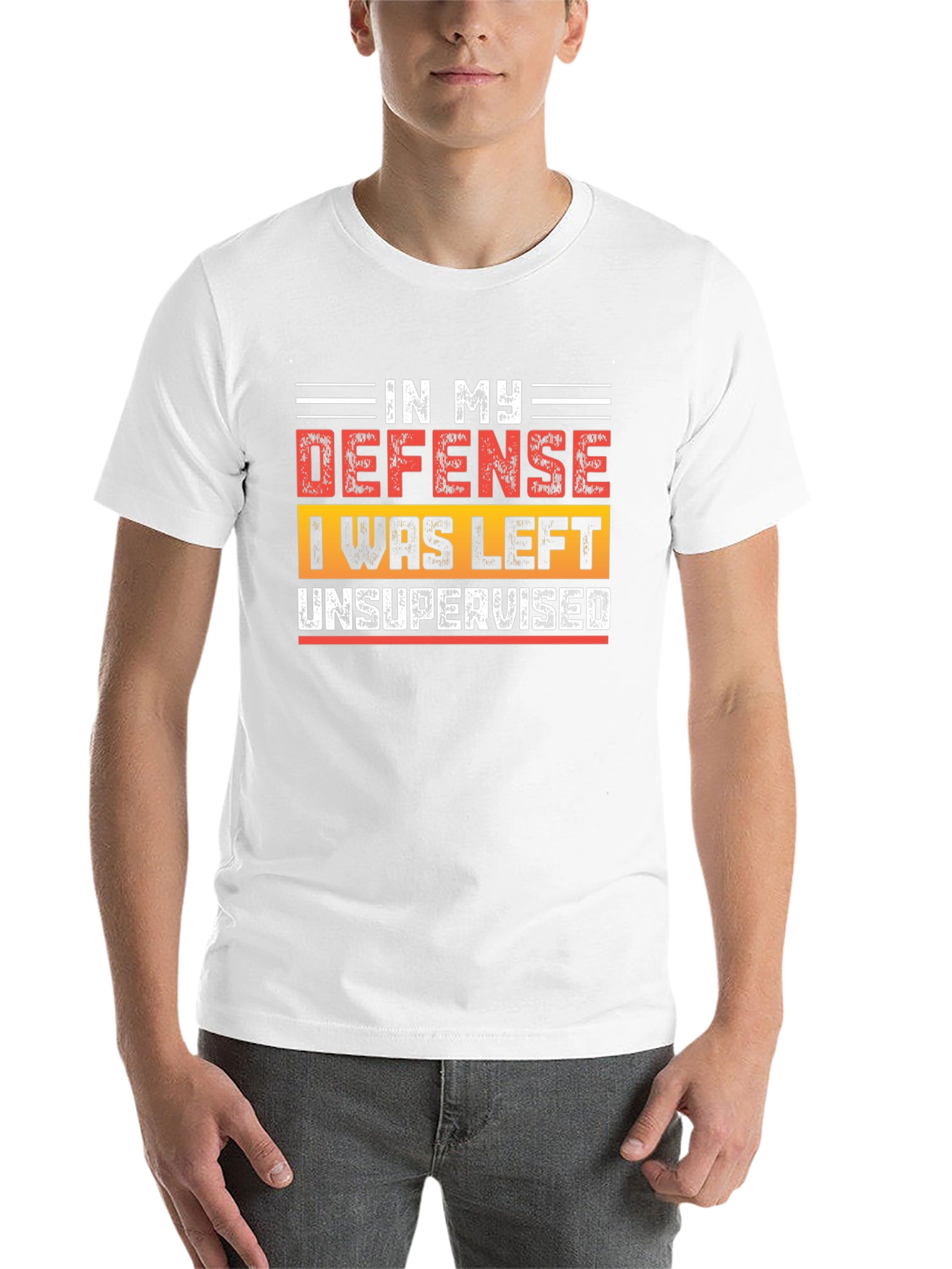 Black Funny "In My Defense" Graphic Tee view 14