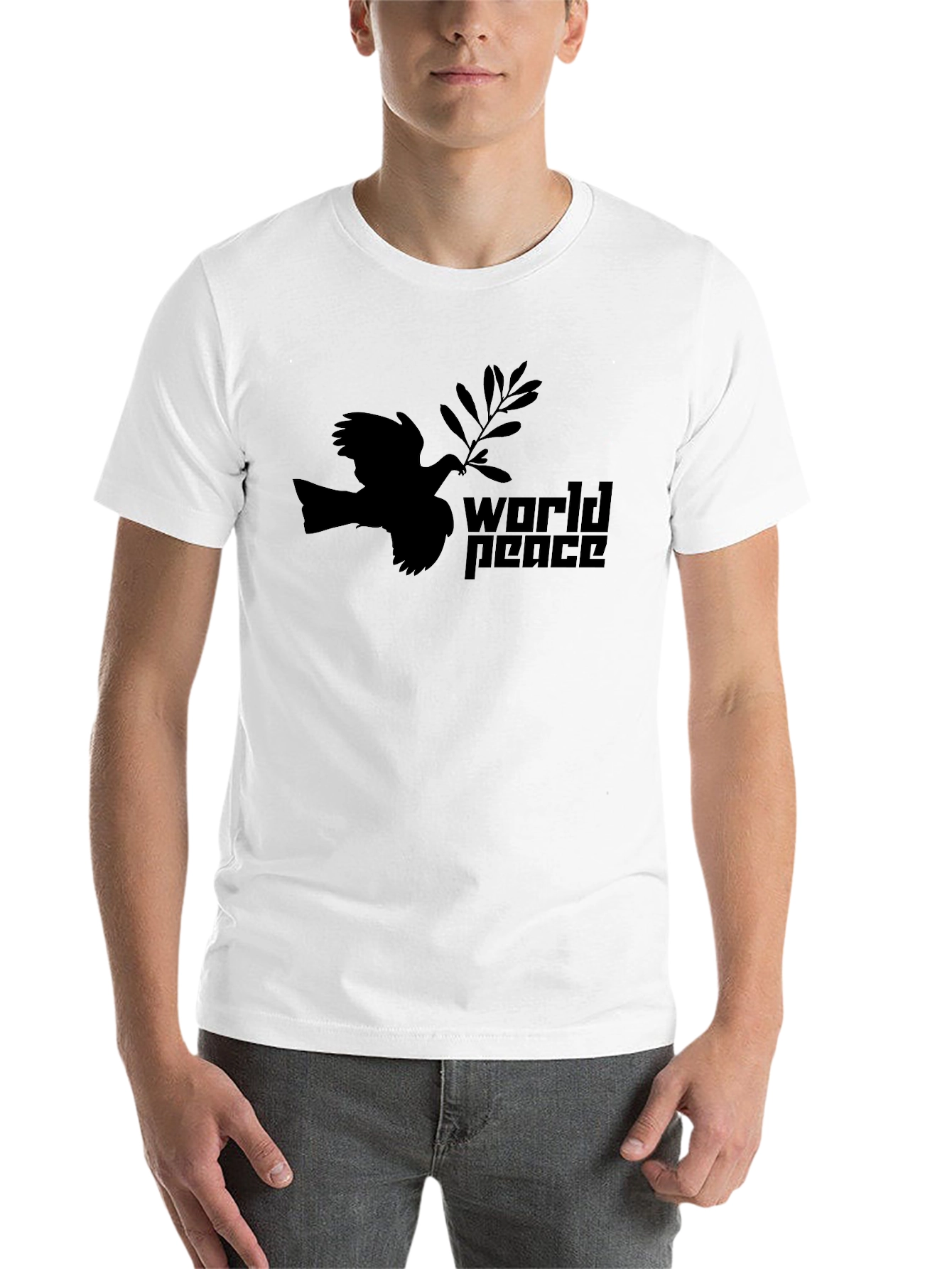 Black World Peace Dove Graphic Tee - Black view 14