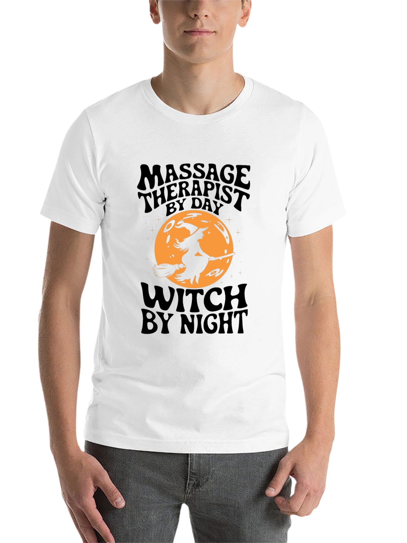 Black Massage Therapist Witch T-Shirt - Halloween Edition view 14