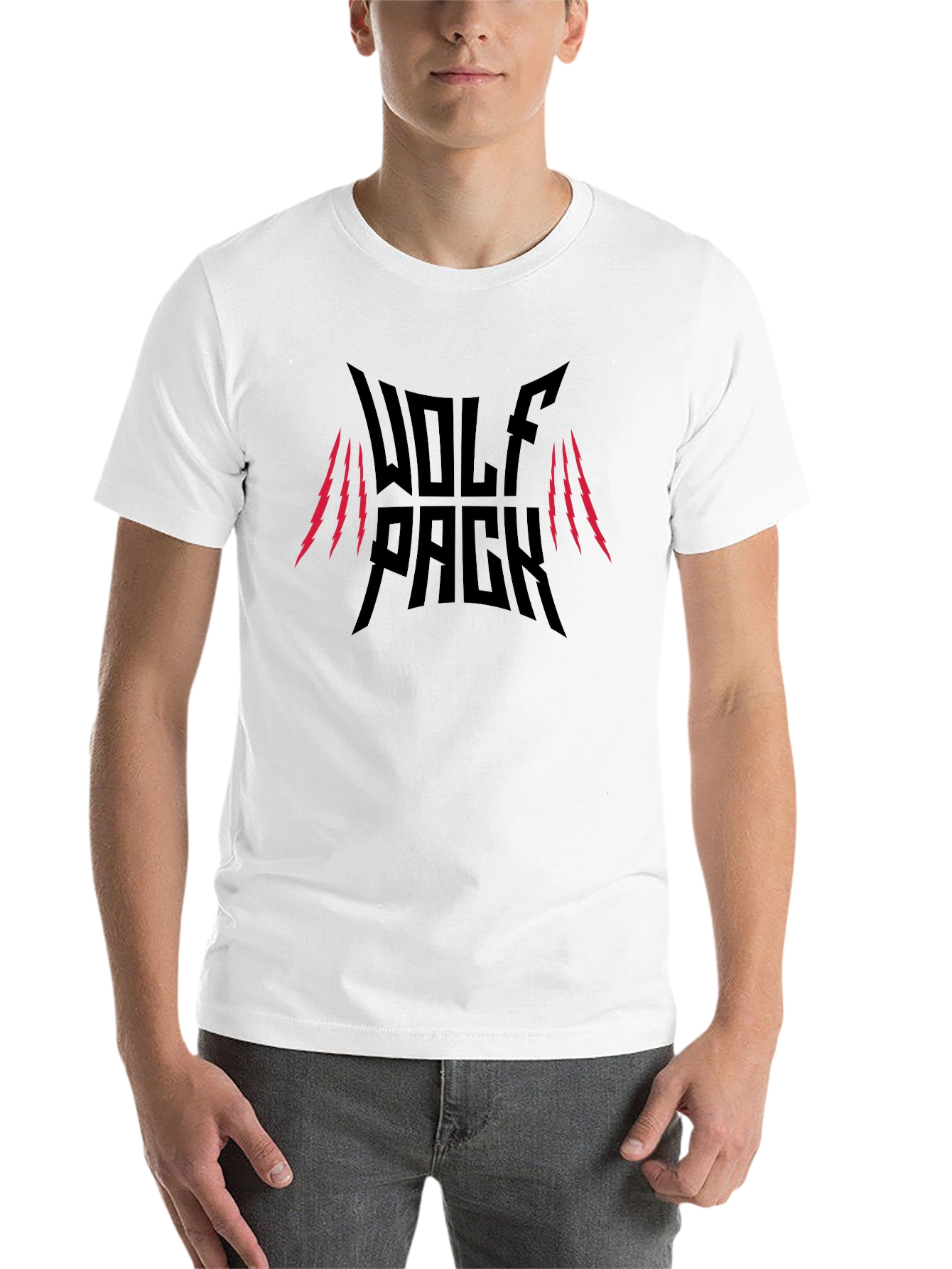 Black Wolf Pack Graphic Tee - Claw Scratch Design view 14