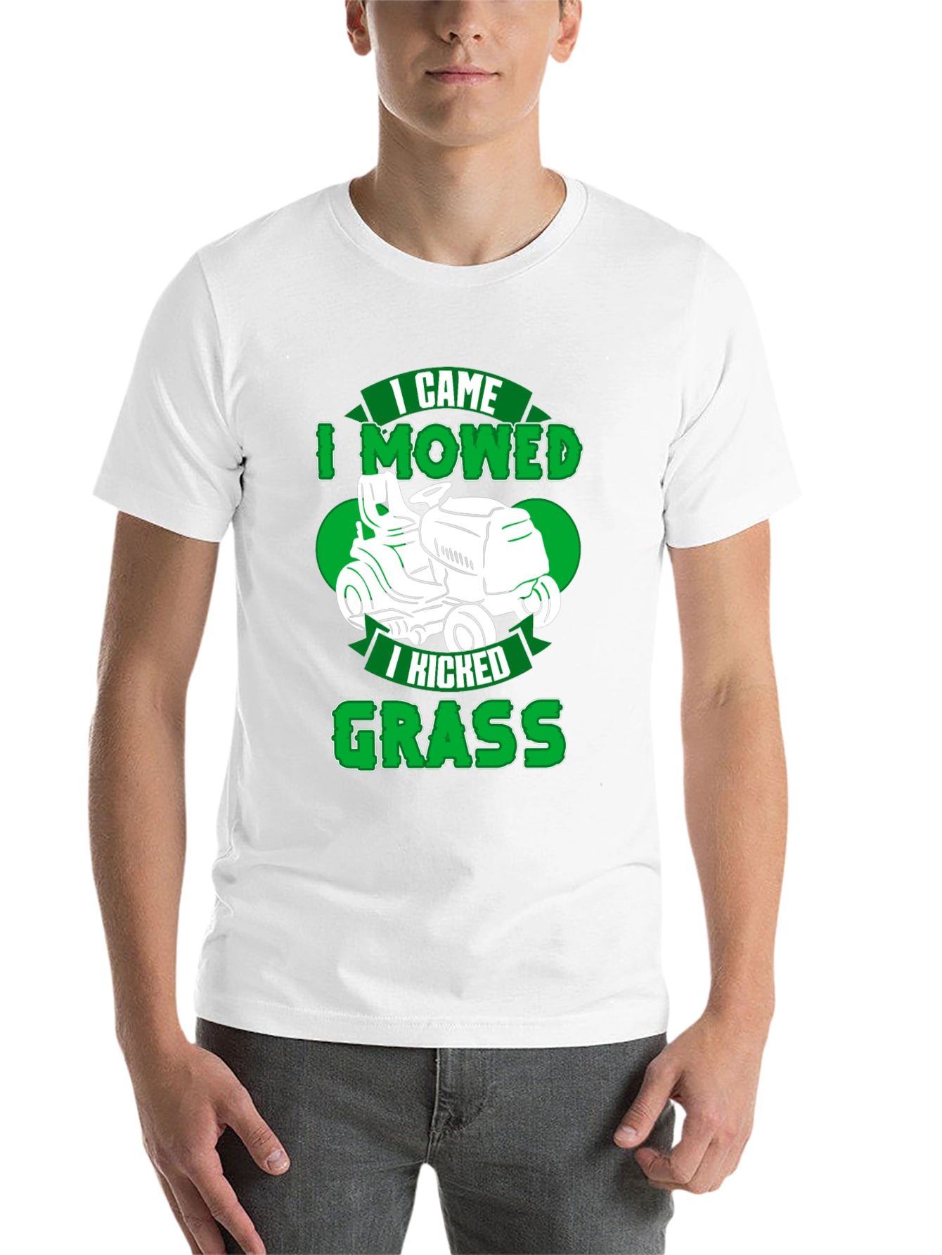 Black Funny Lawn Mowing T-Shirt - I Came, I Mowed, I Kicked Grass view 14